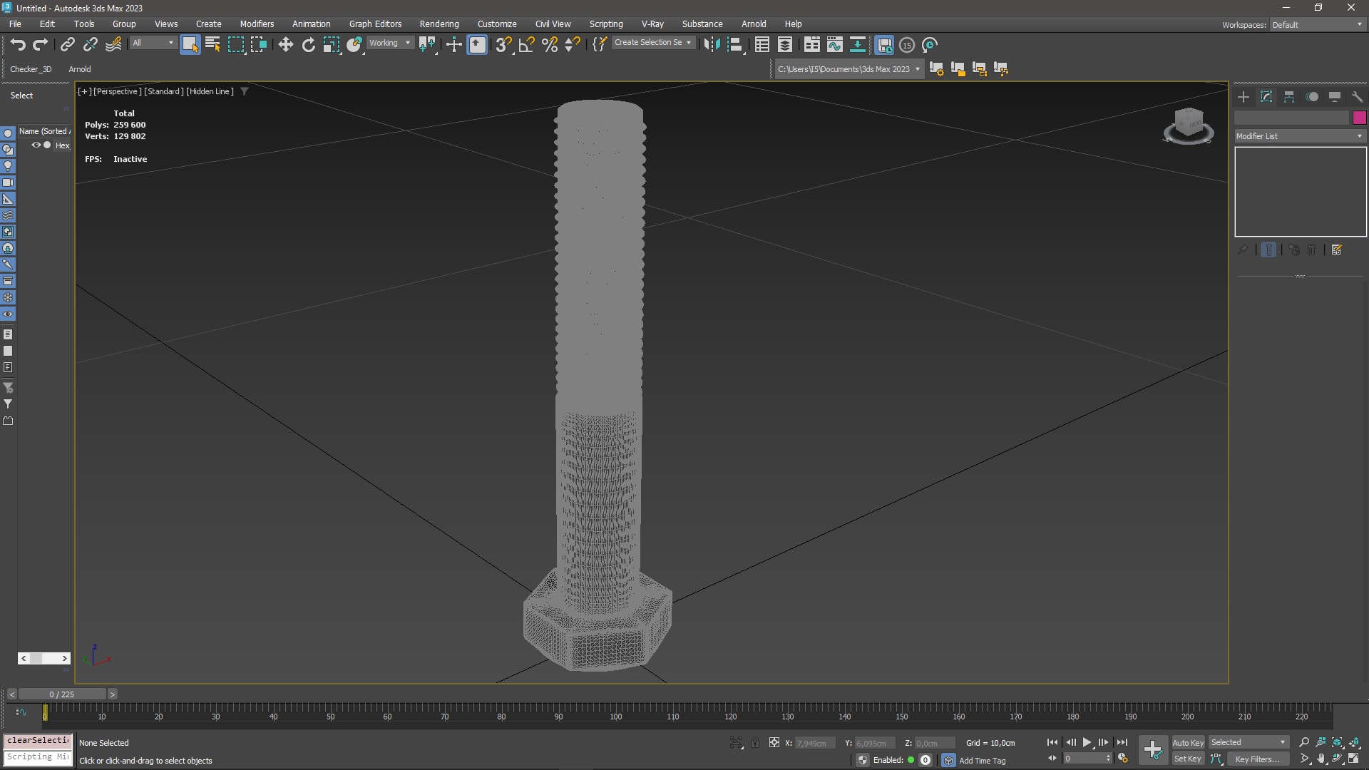 3D Hex Bolt for 3D Print
