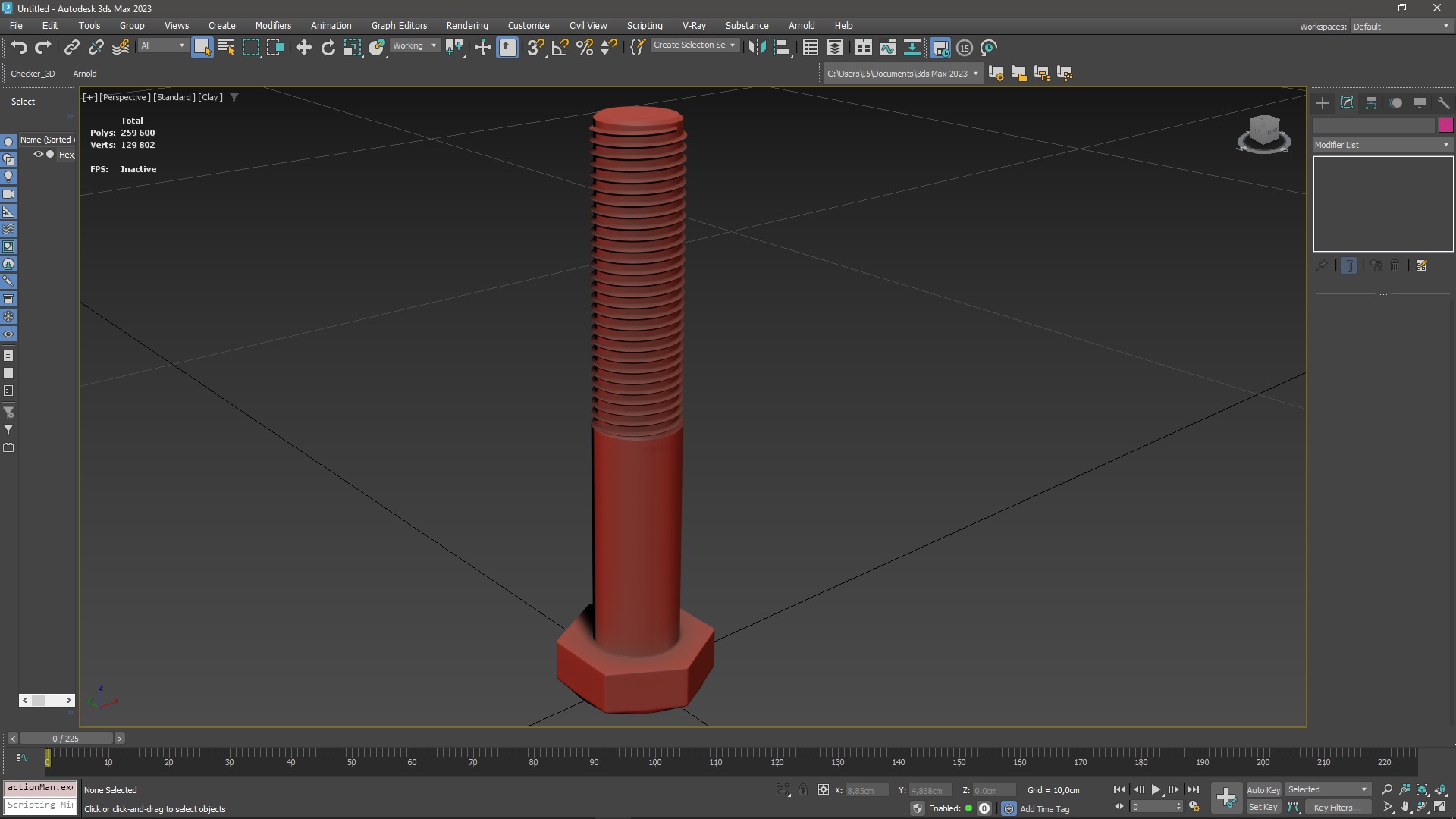 3D Hex Bolt for 3D Print