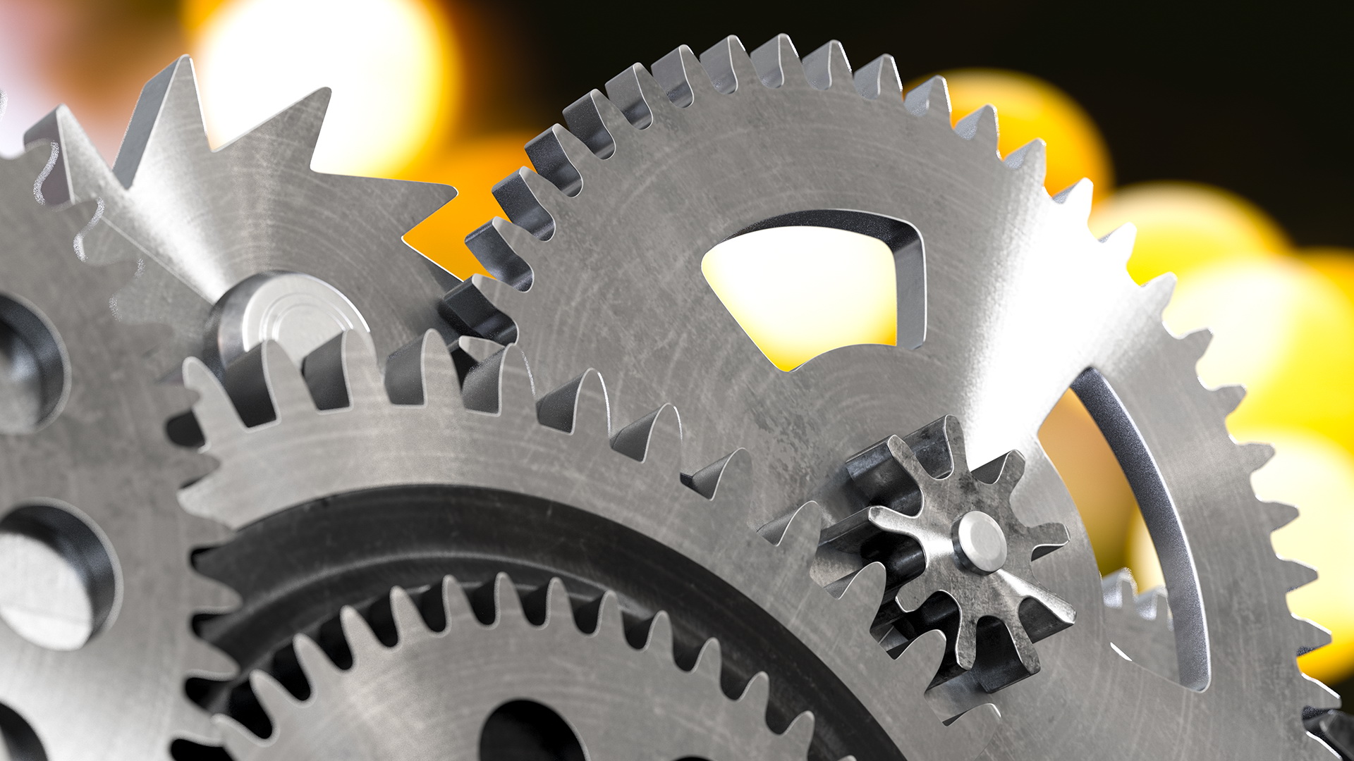 3D Cog Gears Silver
