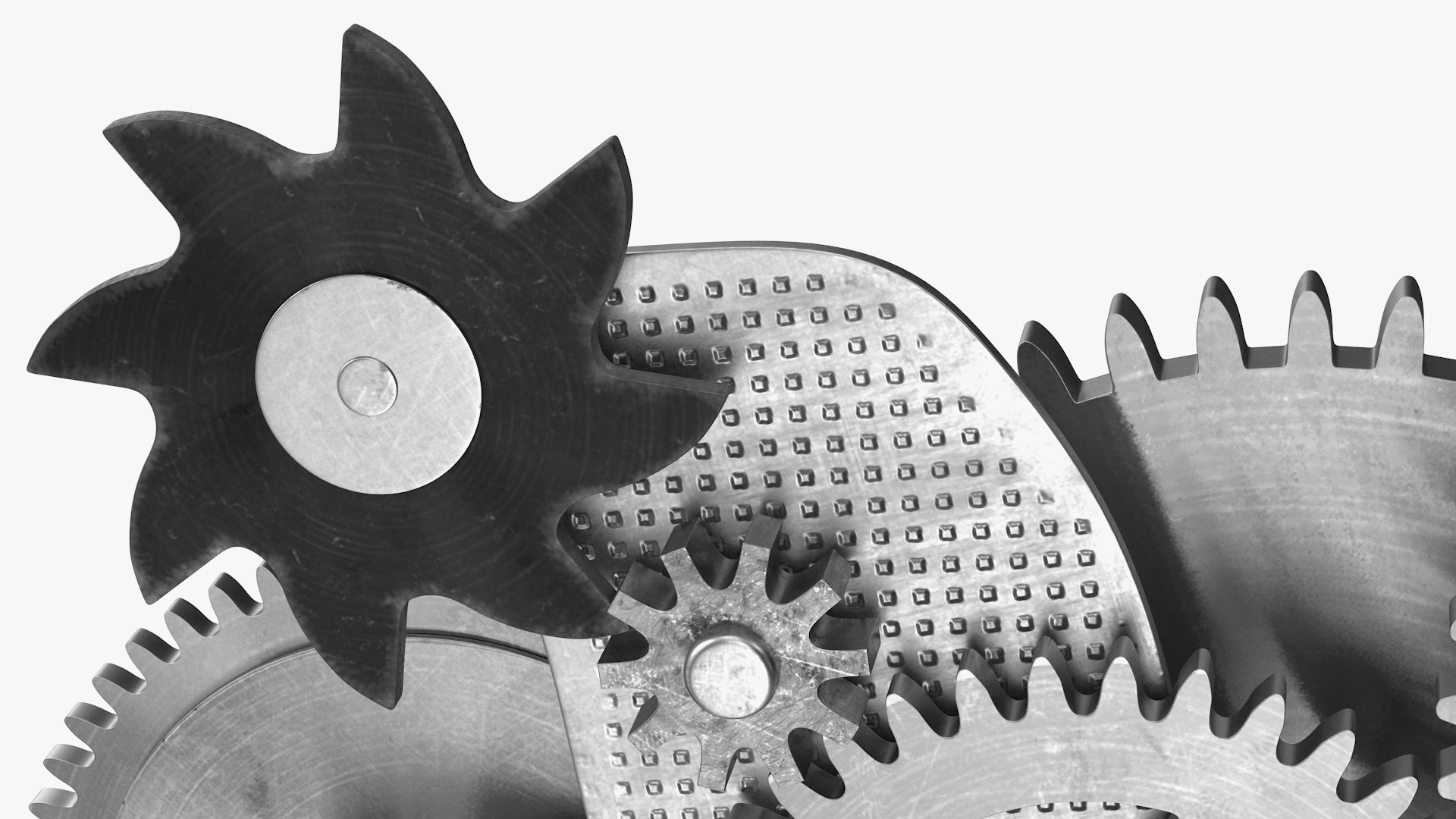 3D Cog Gears Silver
