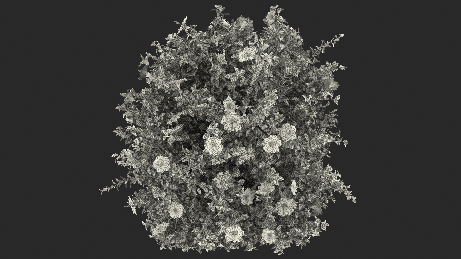 Flowering Hibiscus Bush Red 3D