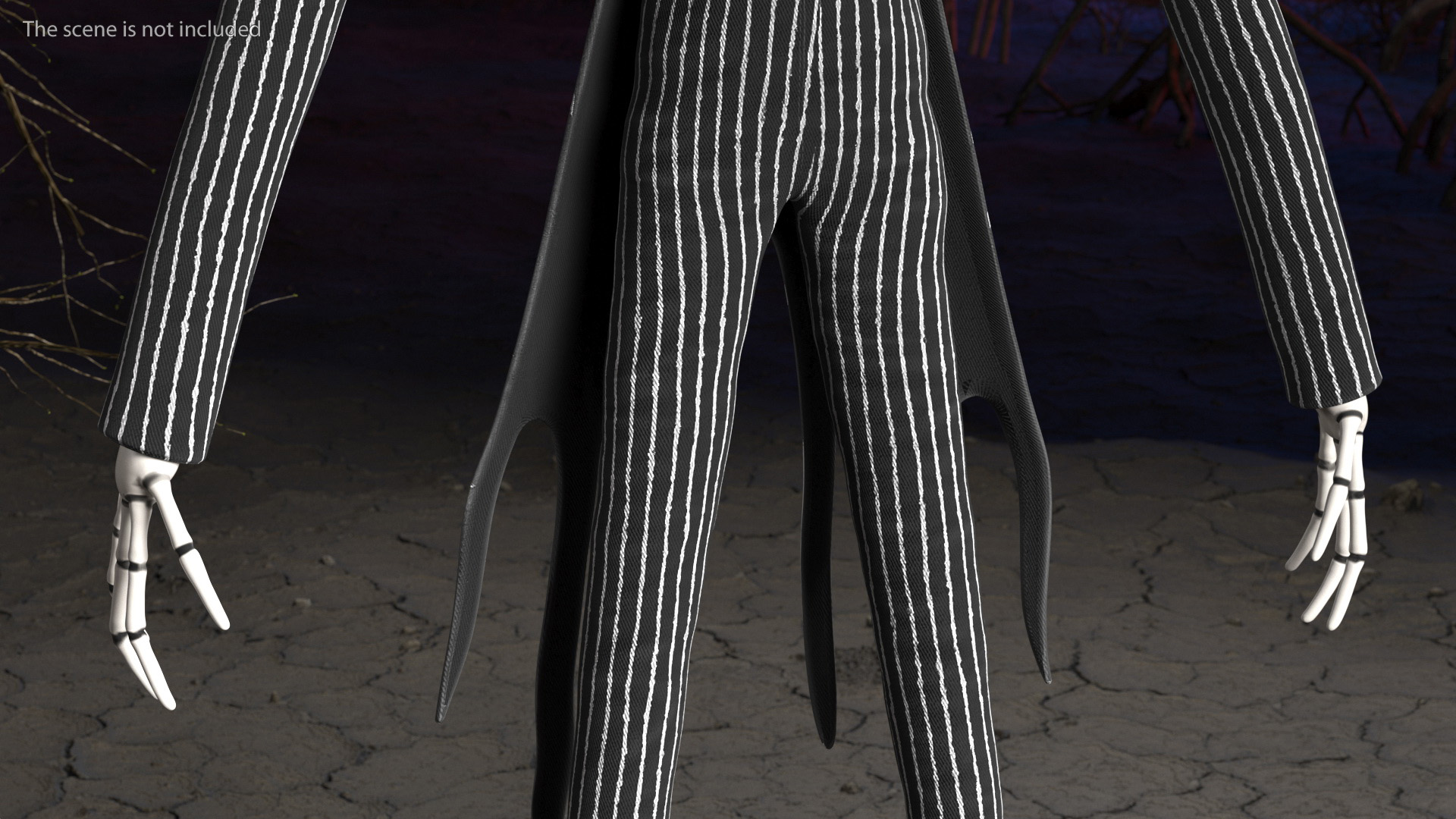 3D Jack Skellington Character A-pose model