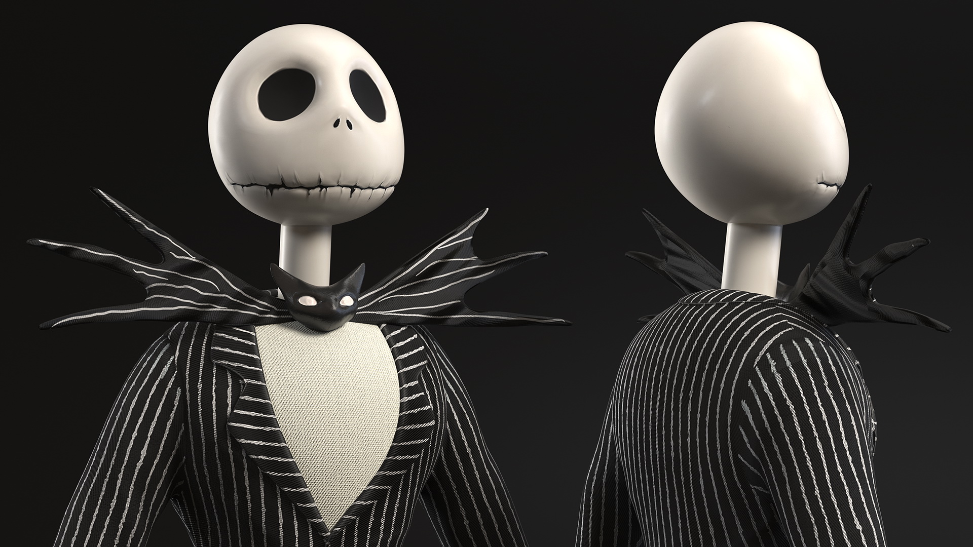 3D Jack Skellington Character A-pose model