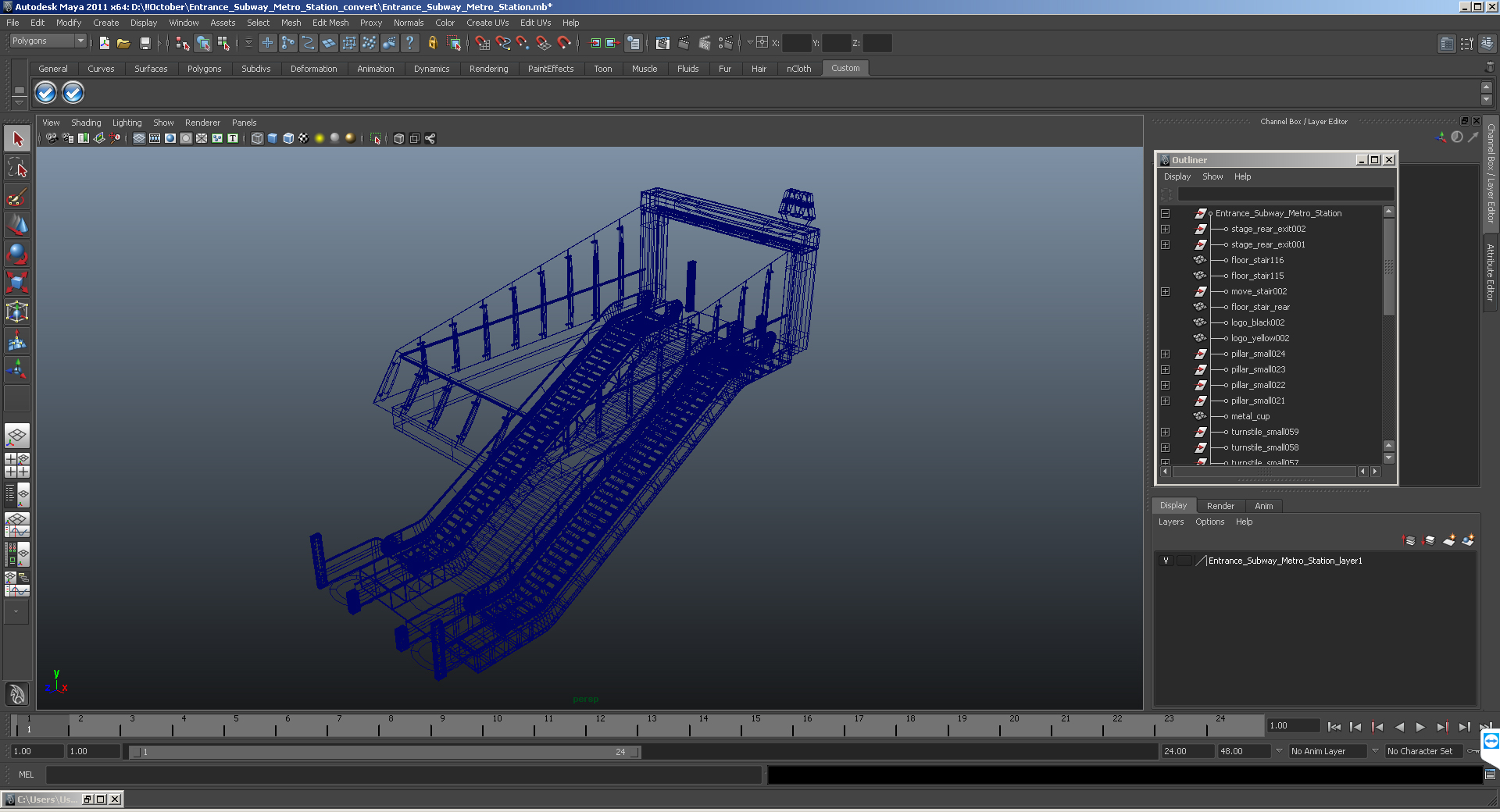 Entrance Subway Metro Station 3D model
