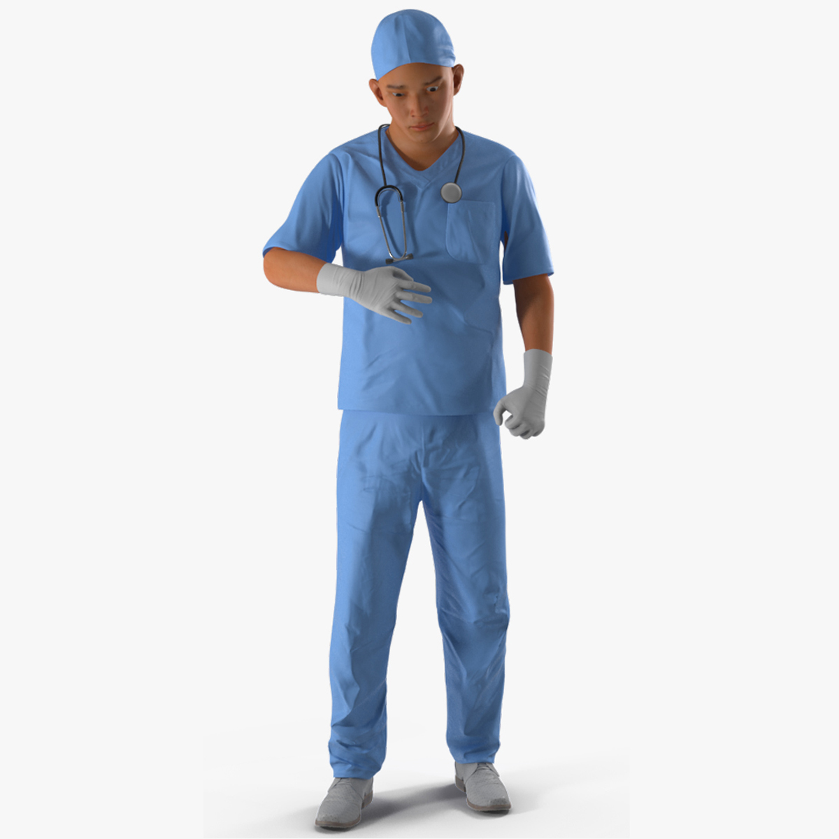 Young Asian Male Doctor Rigged for Cinema 4D 3D model