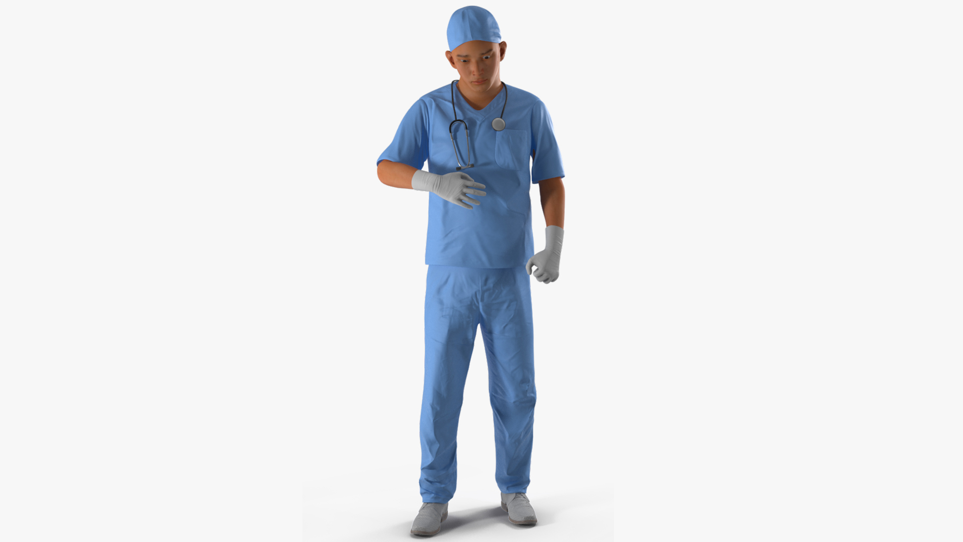 Young Asian Male Doctor Rigged for Cinema 4D 3D model