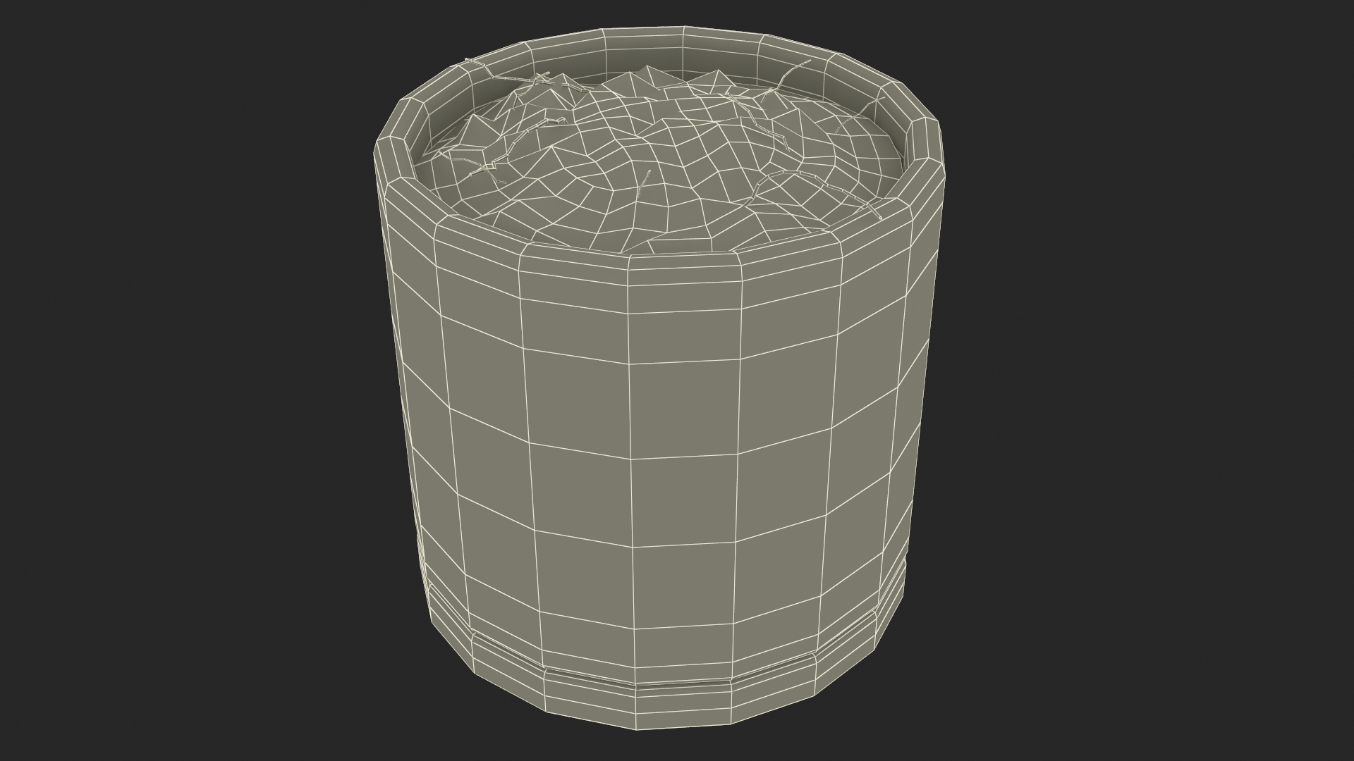 3D White Flower Pot with Soil