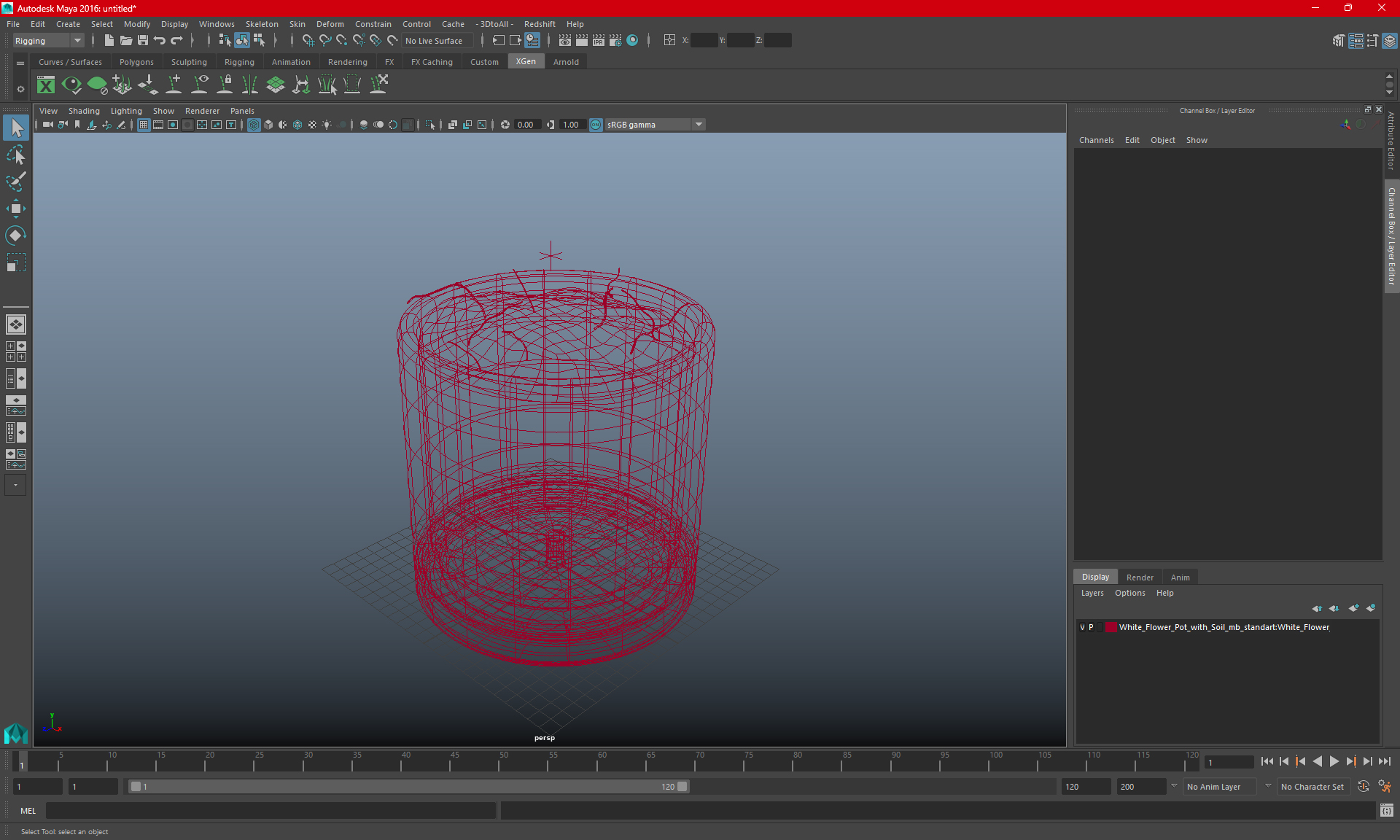3D White Flower Pot with Soil