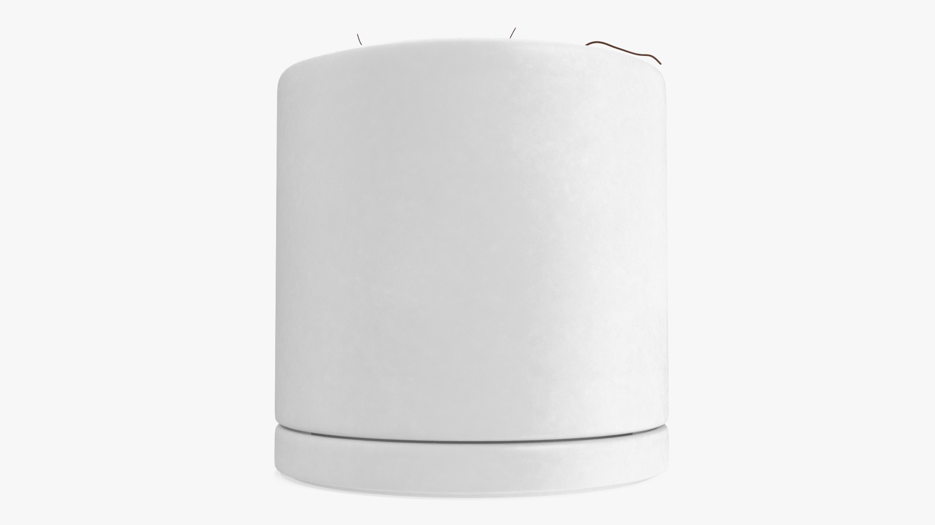 3D White Flower Pot with Soil