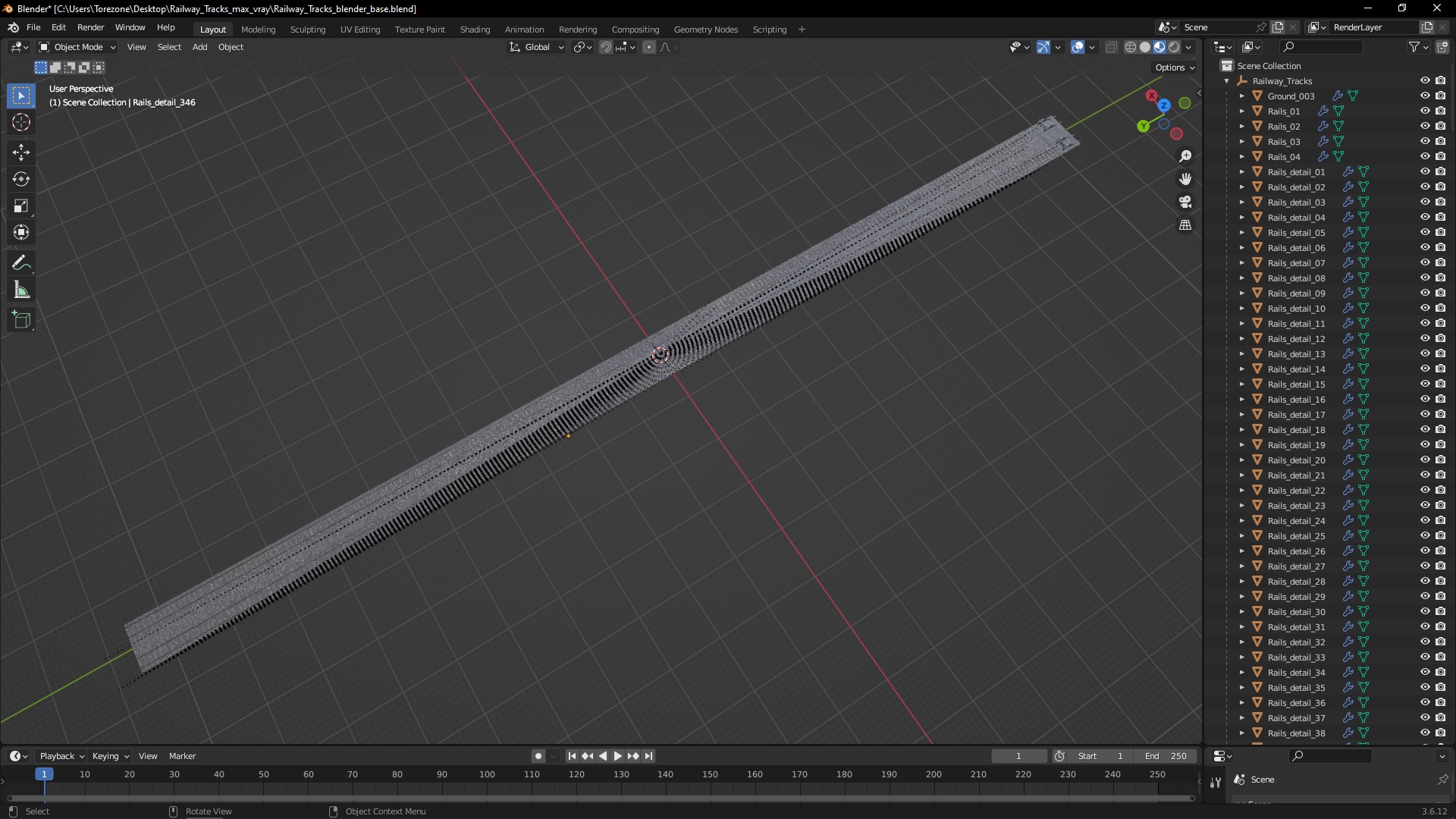 Railway Tracks 3D model