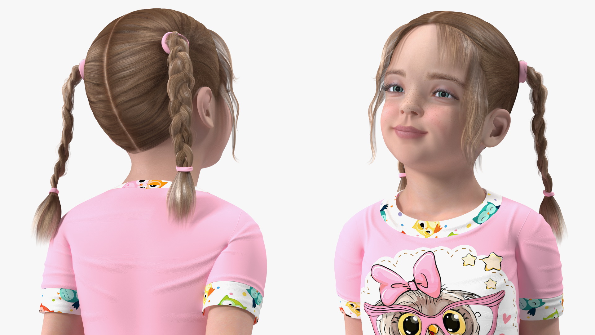 3D Child Girl Home Style