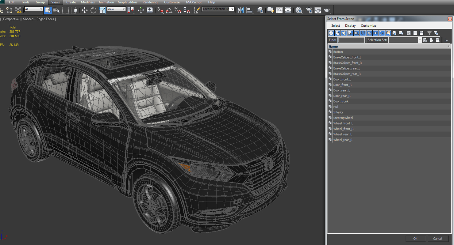 3D Honda HR V 2017 Simple Interior