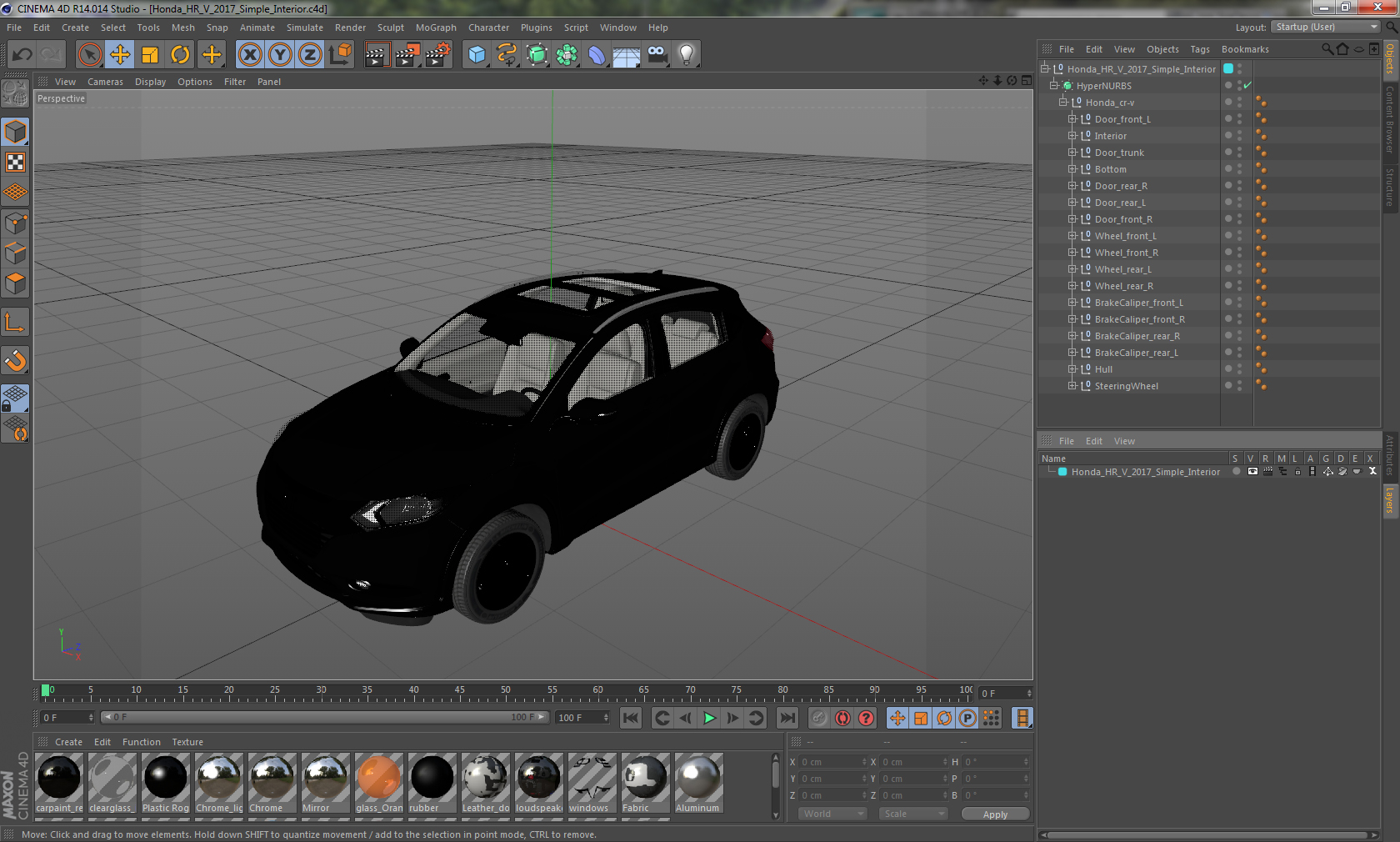3D Honda HR V 2017 Simple Interior