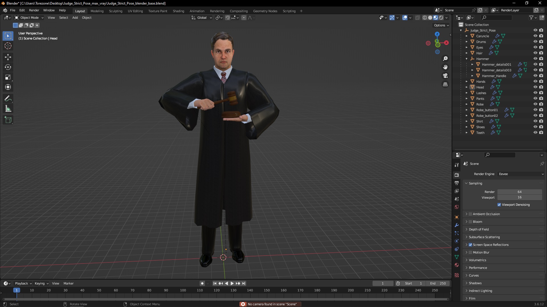 Judge Strict Pose 3D