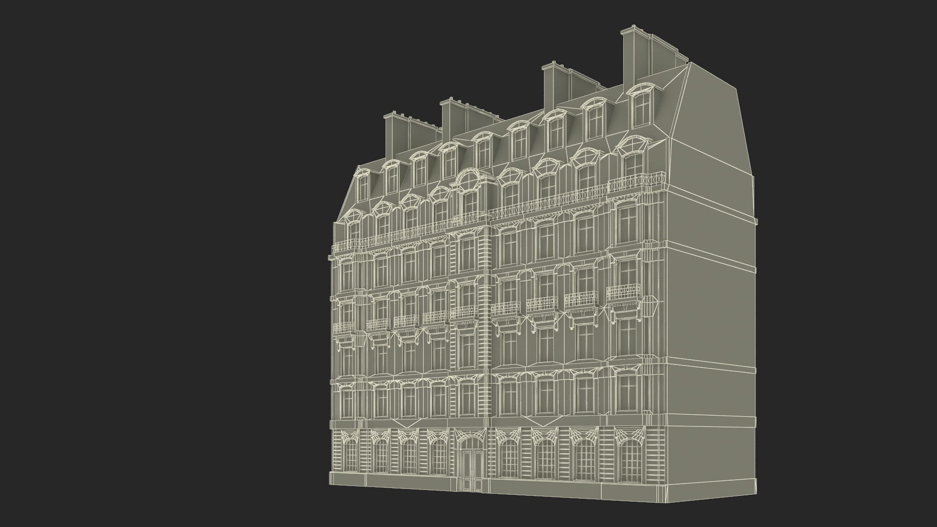 Paris Traditional Multistory Building 3D