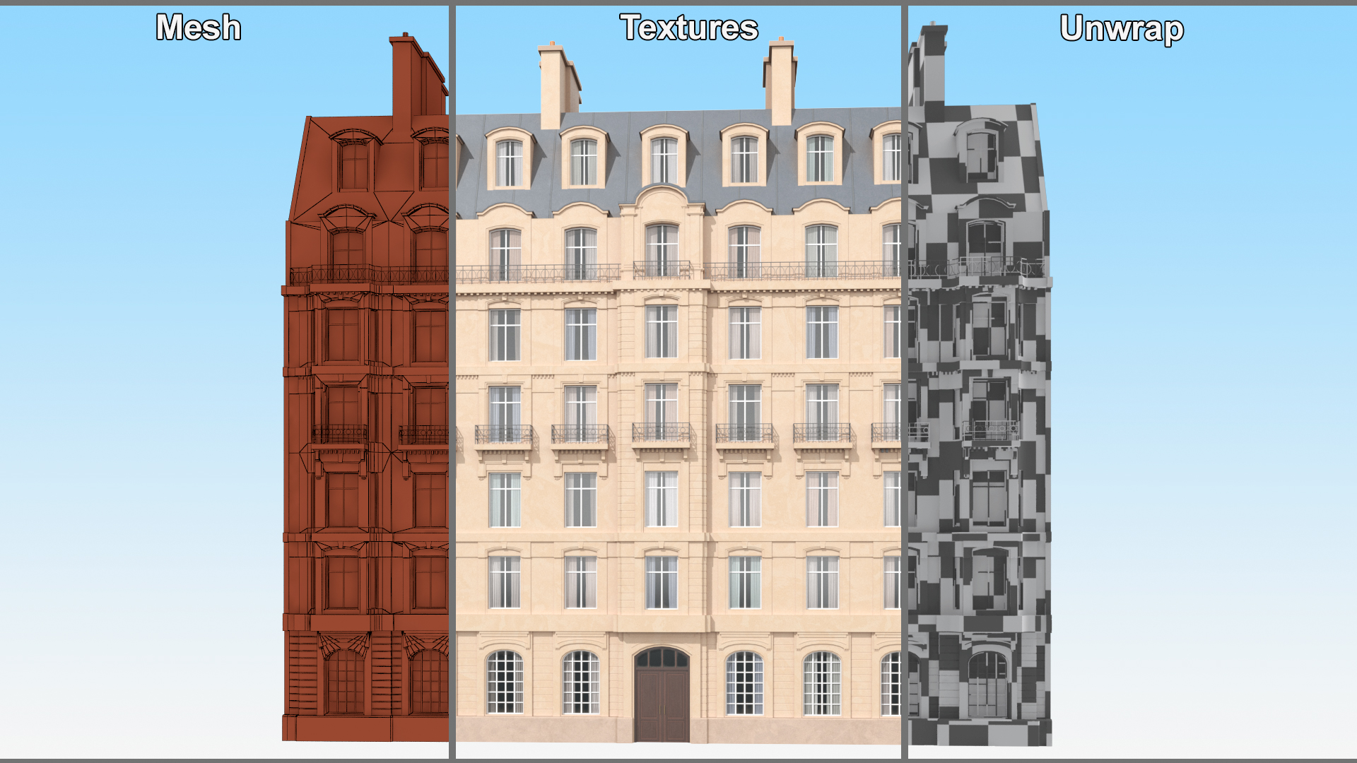 Paris Traditional Multistory Building 3D