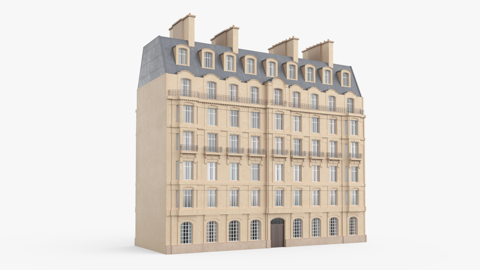 Paris Traditional Multistory Building 3D