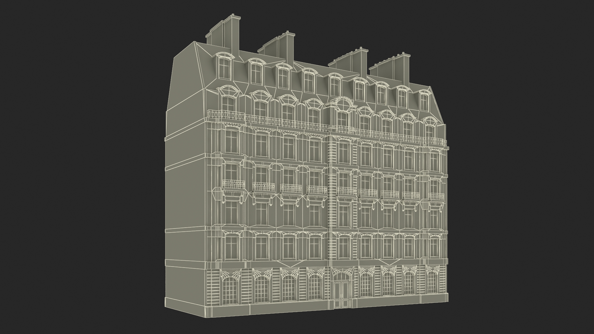 Paris Traditional Multistory Building 3D