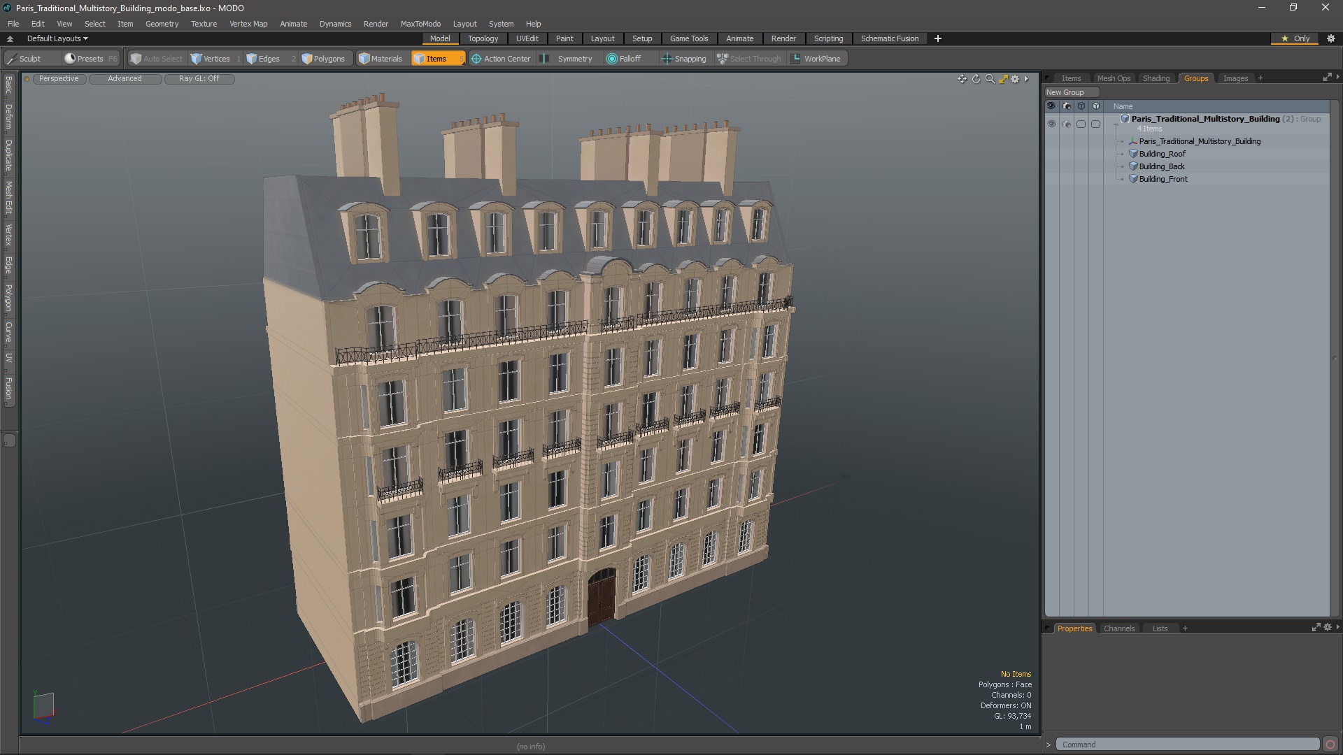 Paris Traditional Multistory Building 3D