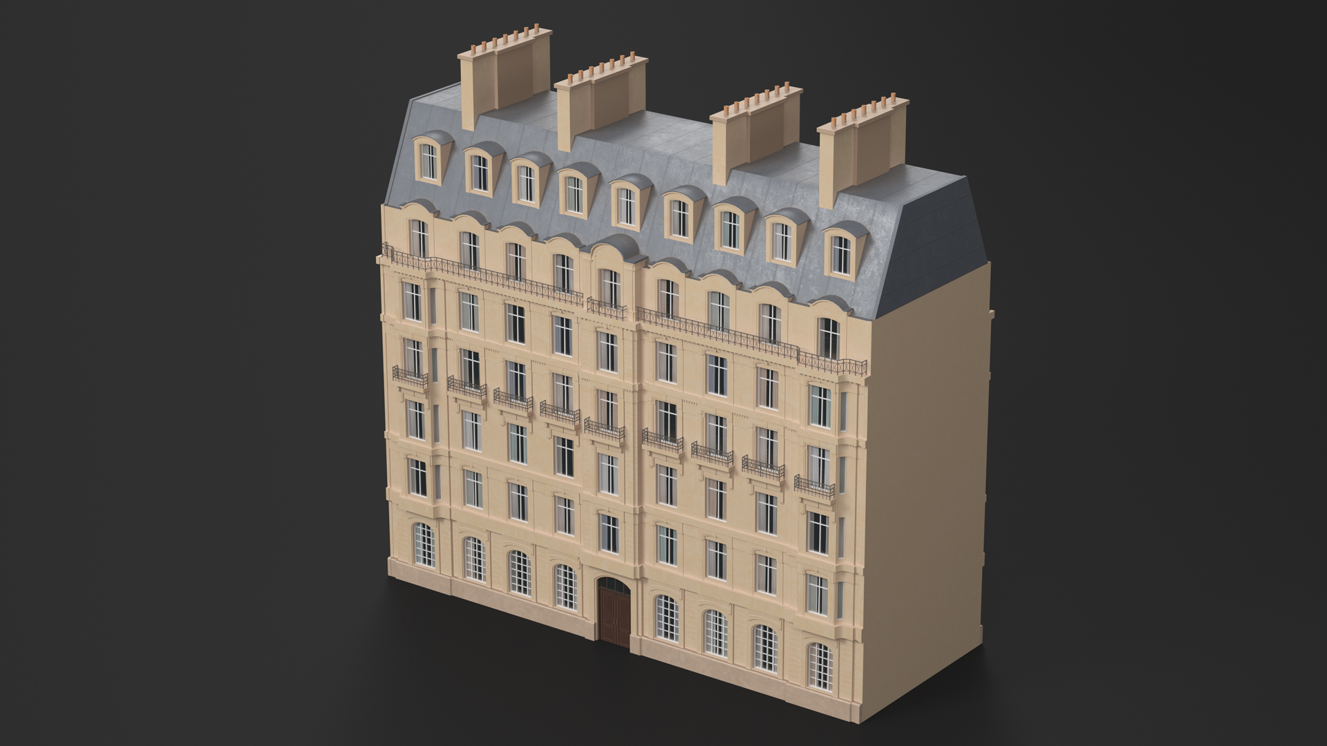 Paris Traditional Multistory Building 3D