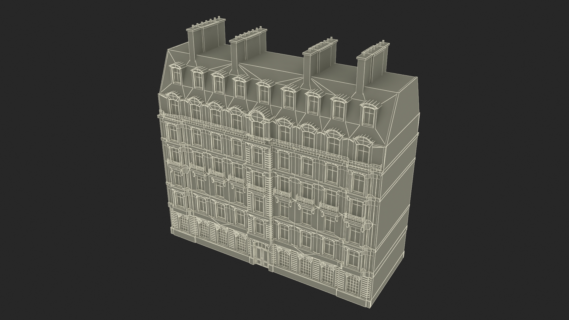 Paris Traditional Multistory Building 3D