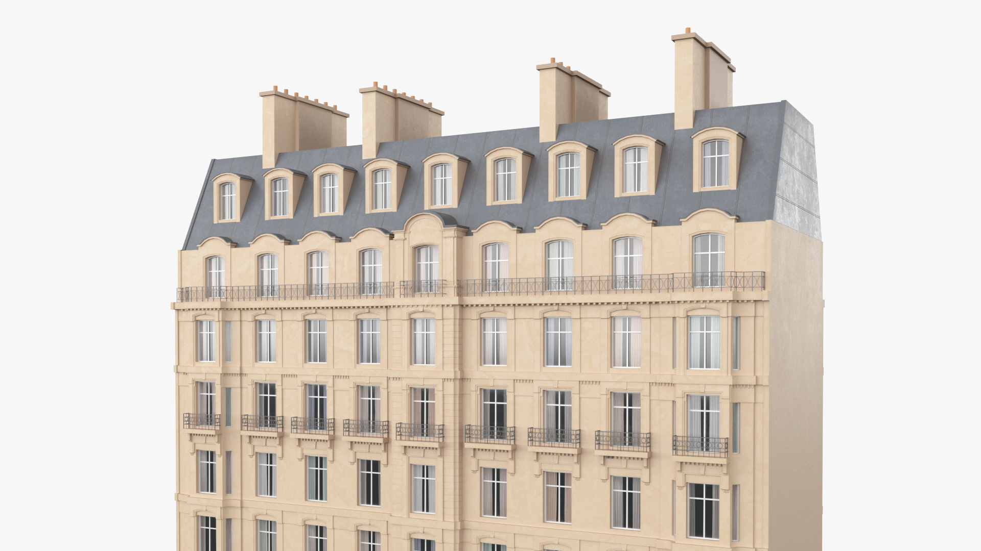 Paris Traditional Multistory Building 3D