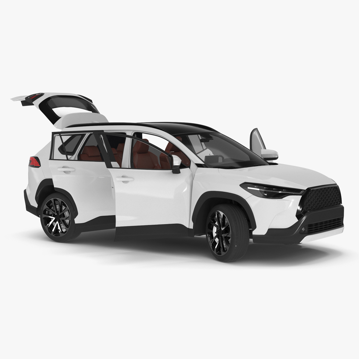 3D Vehicle Crossover Generic White Color Rigged for Maya model