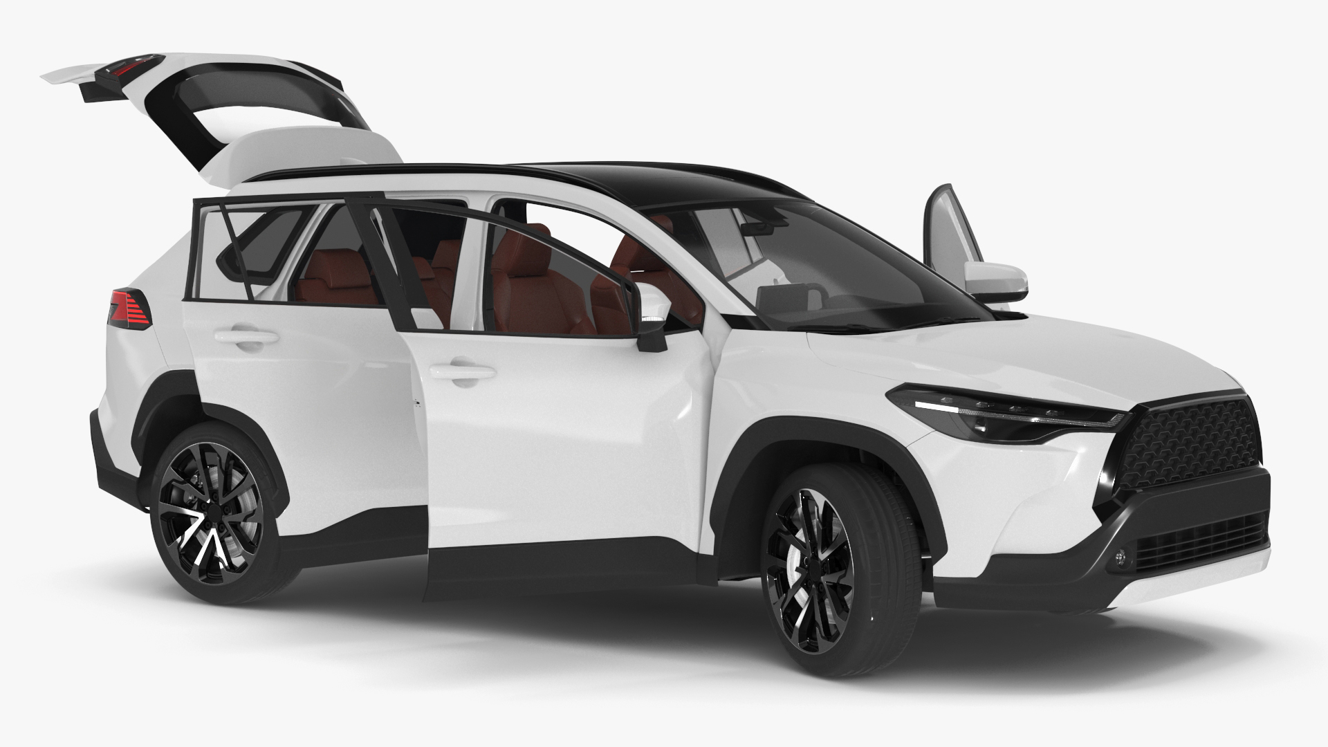 3D Vehicle Crossover Generic White Color Rigged for Maya model