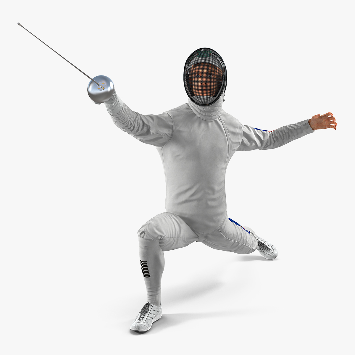 Fencer Pose 3D Model, view 7