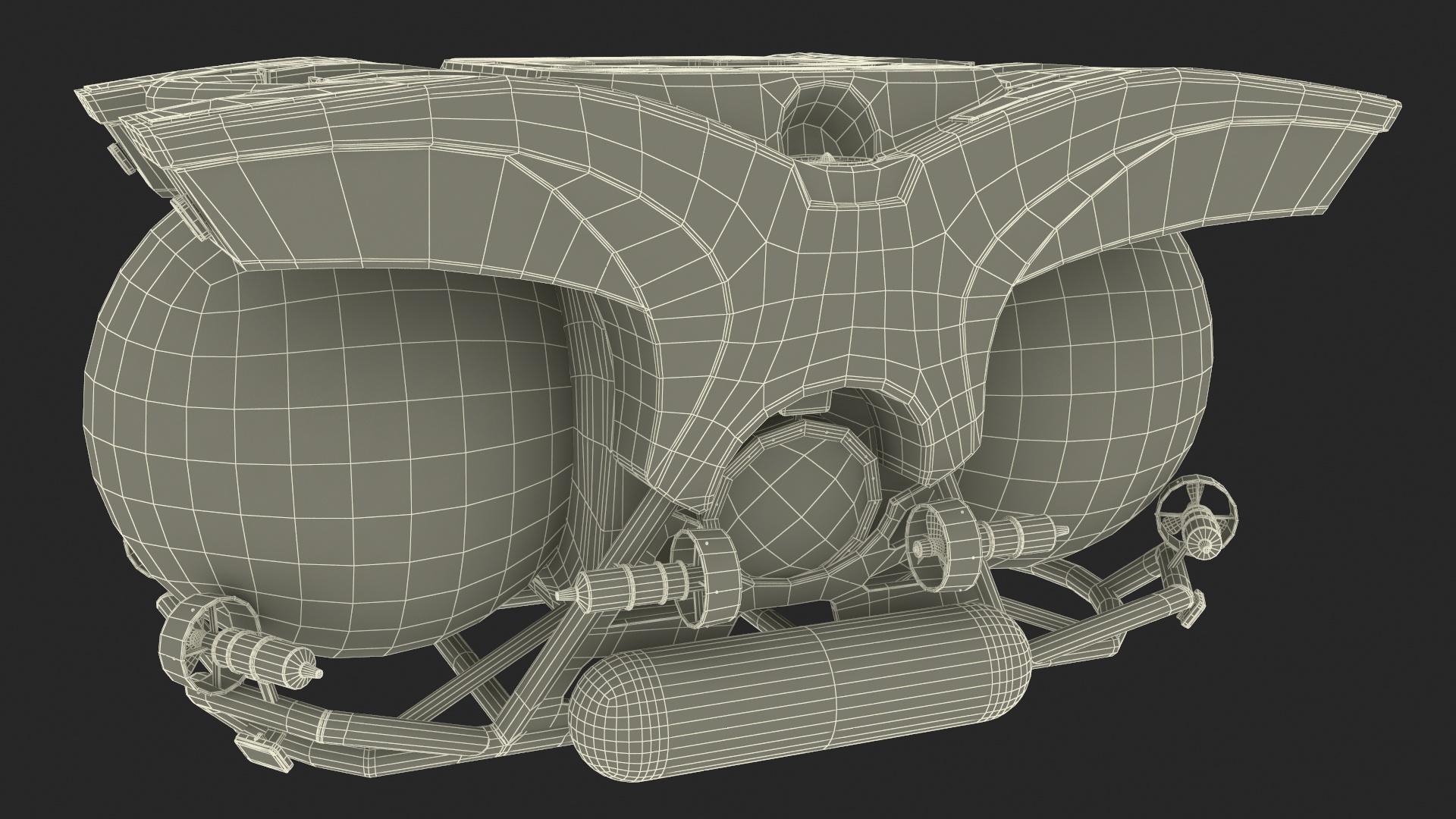 3D Tourist Deep Sea Submarine Blue Rigged model