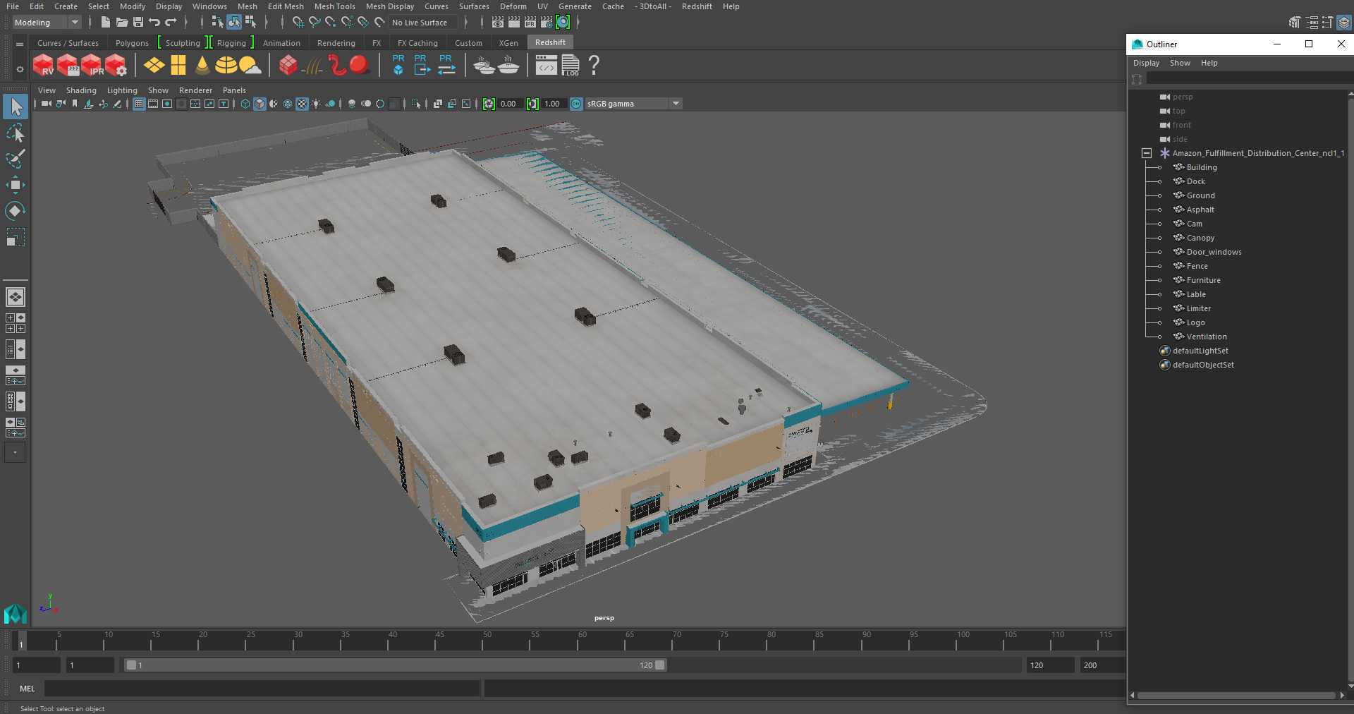 3D Amazon Fulfillment Distribution Center model