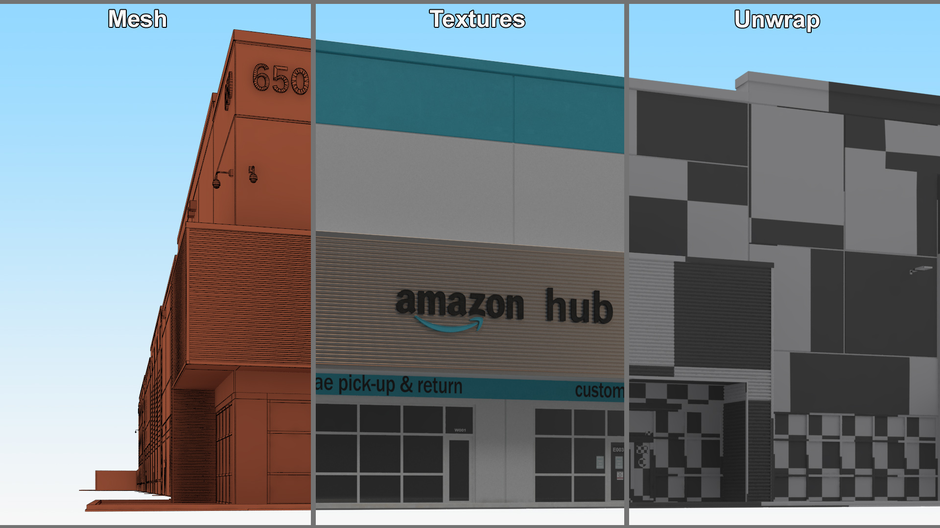 3D Amazon Fulfillment Distribution Center model