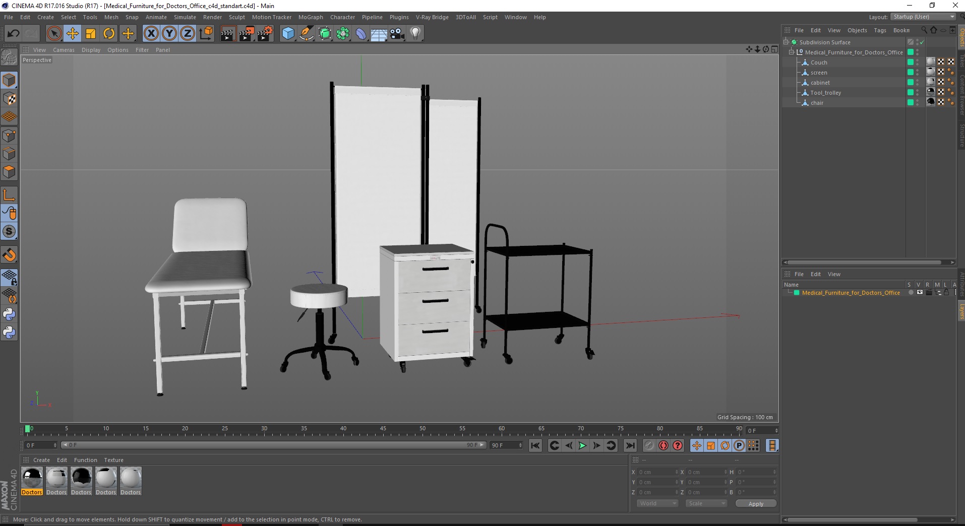 3D Medical Furniture for Doctors Office