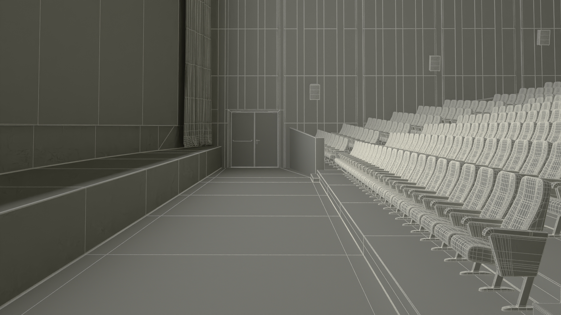 3D Movie Theater Hall model