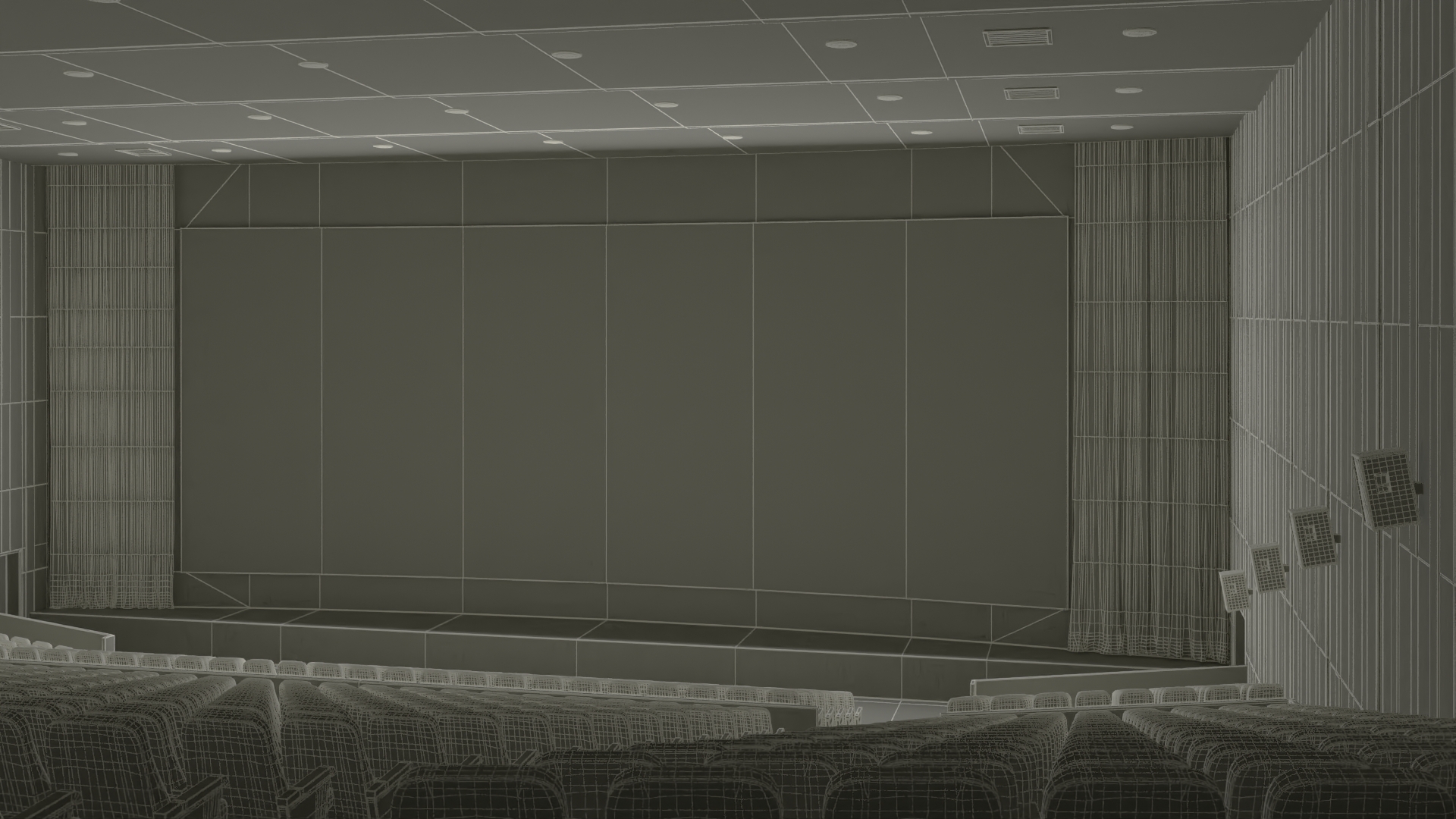 3D Movie Theater Hall model