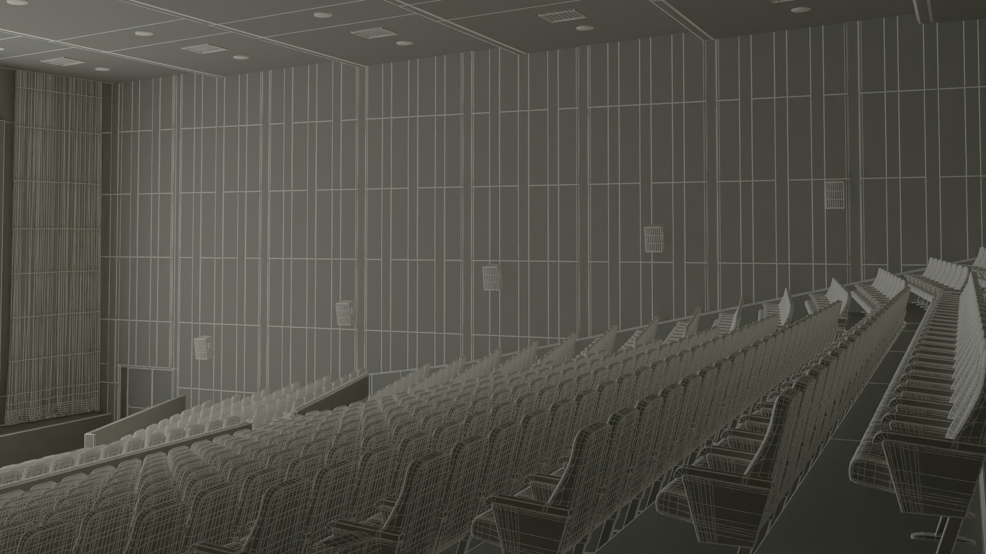 3D Movie Theater Hall model