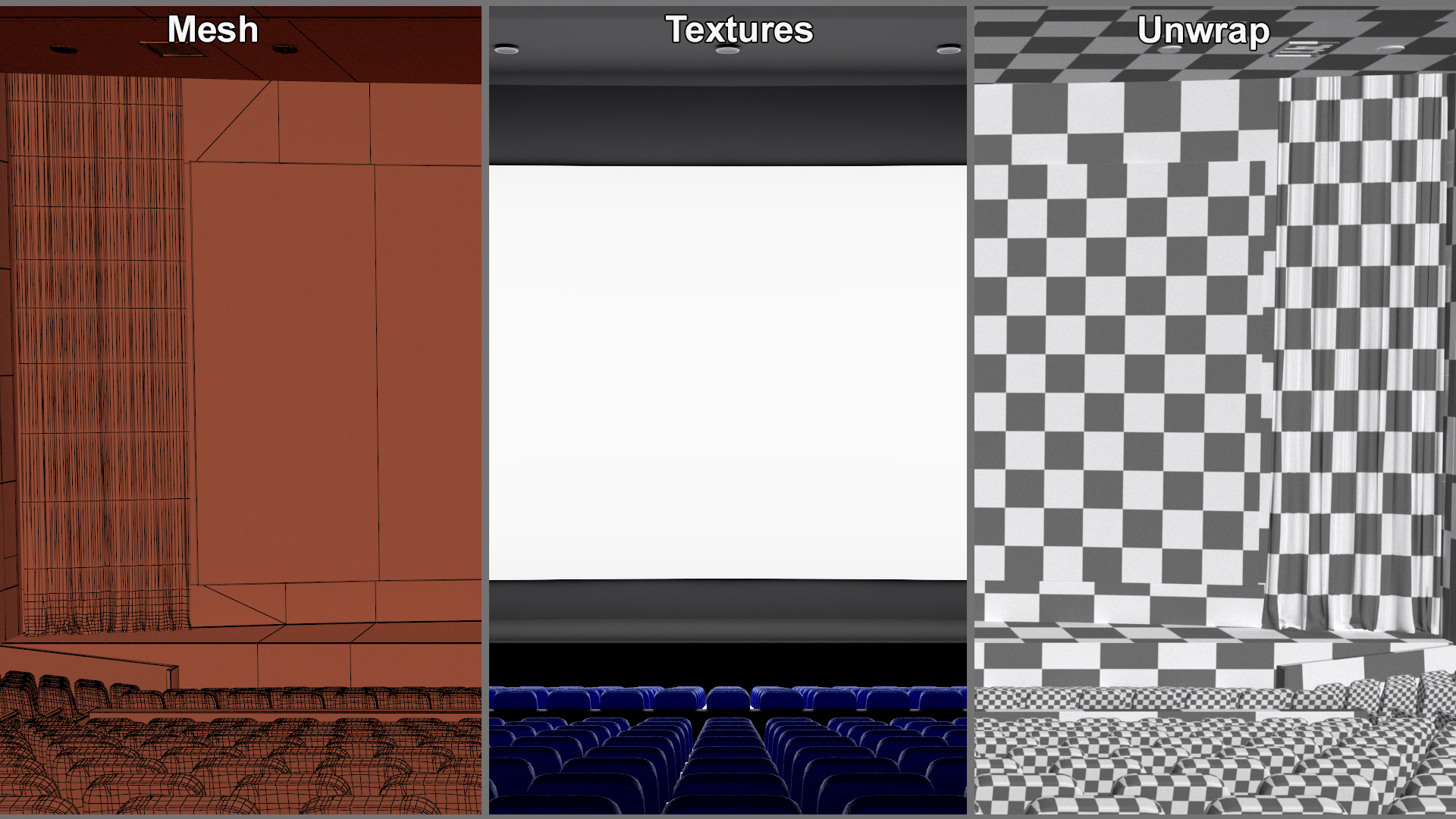 3D Movie Theater Hall model