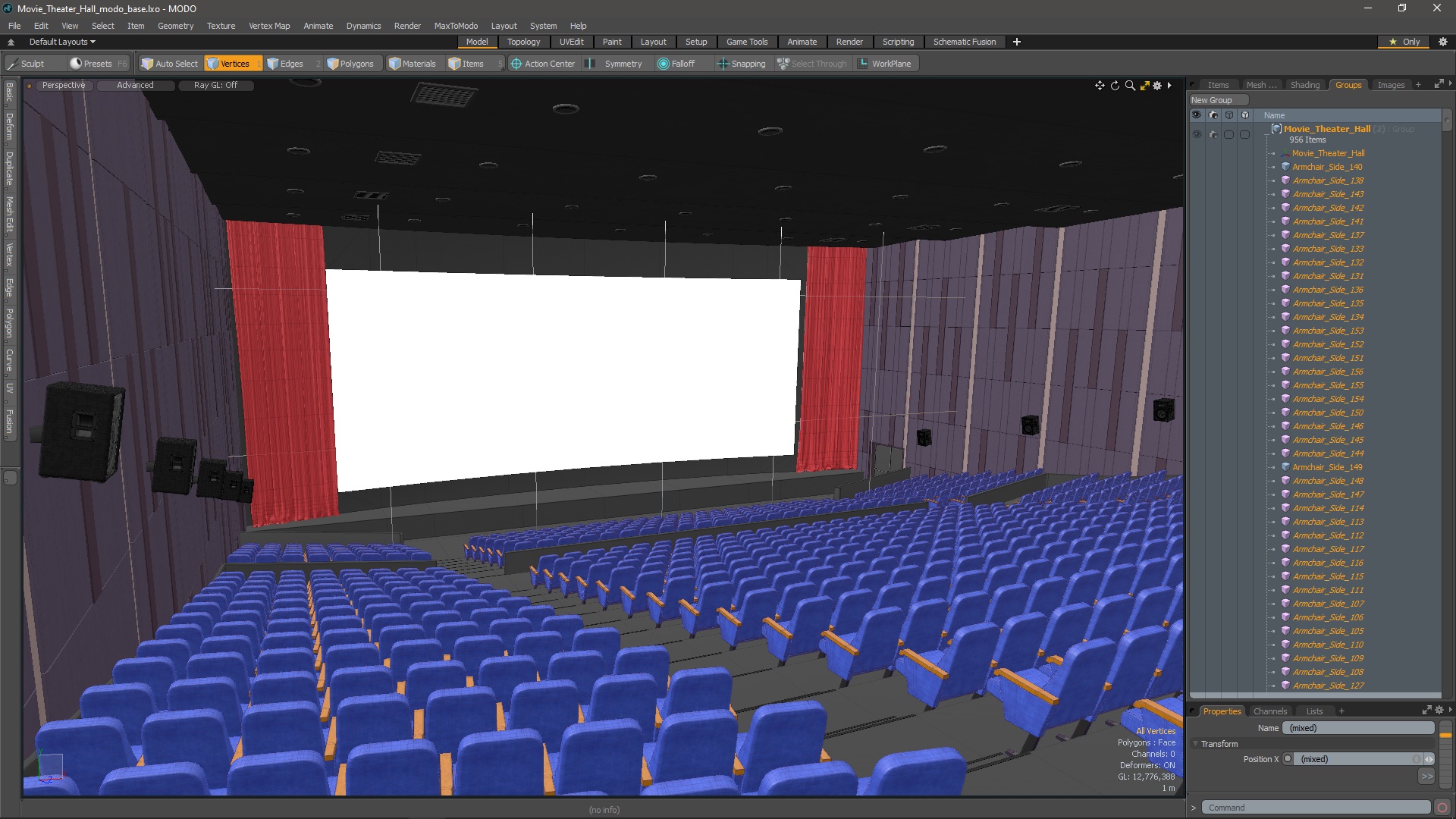 3D Movie Theater Hall model