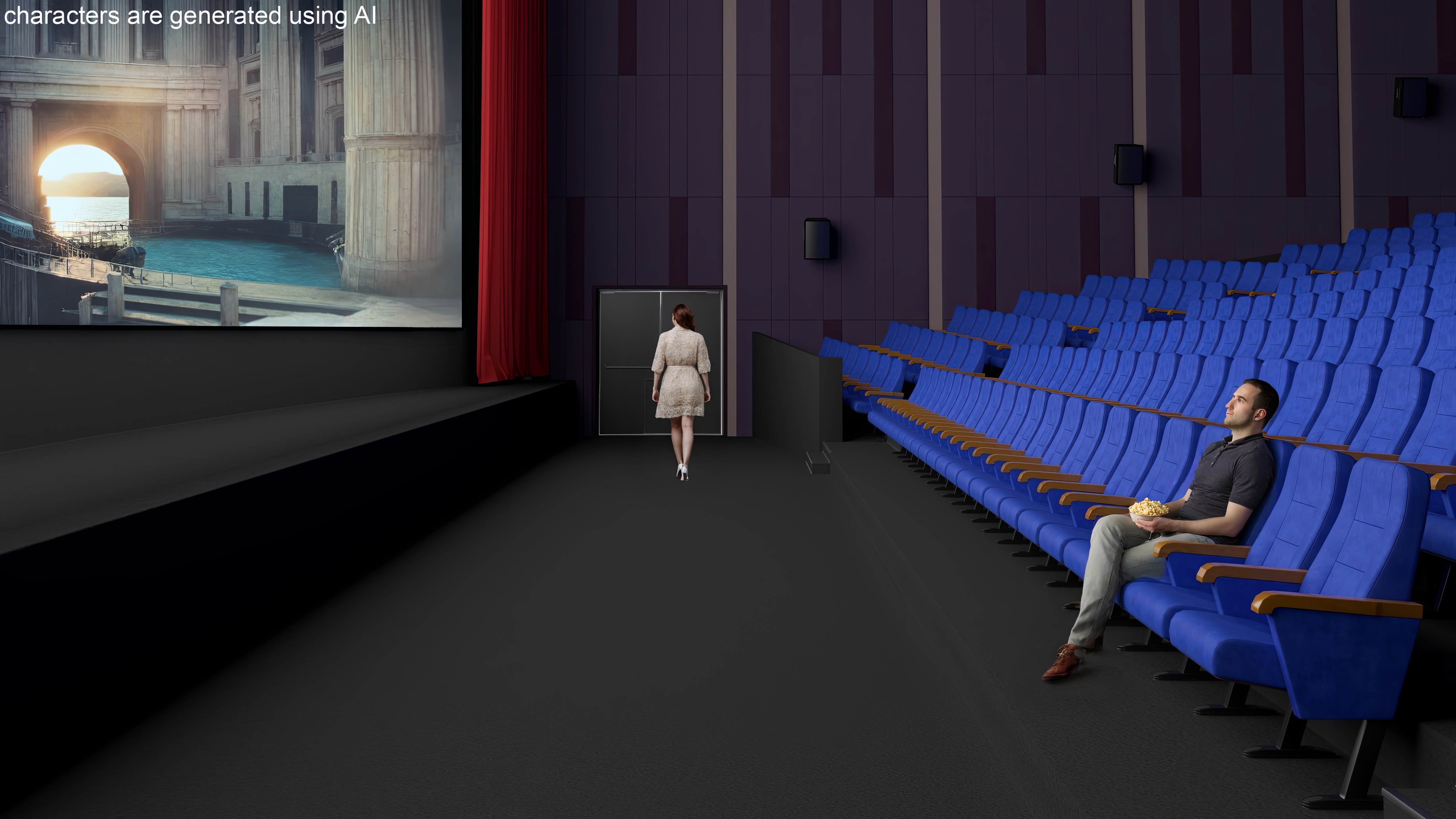 3D Movie Theater Hall model