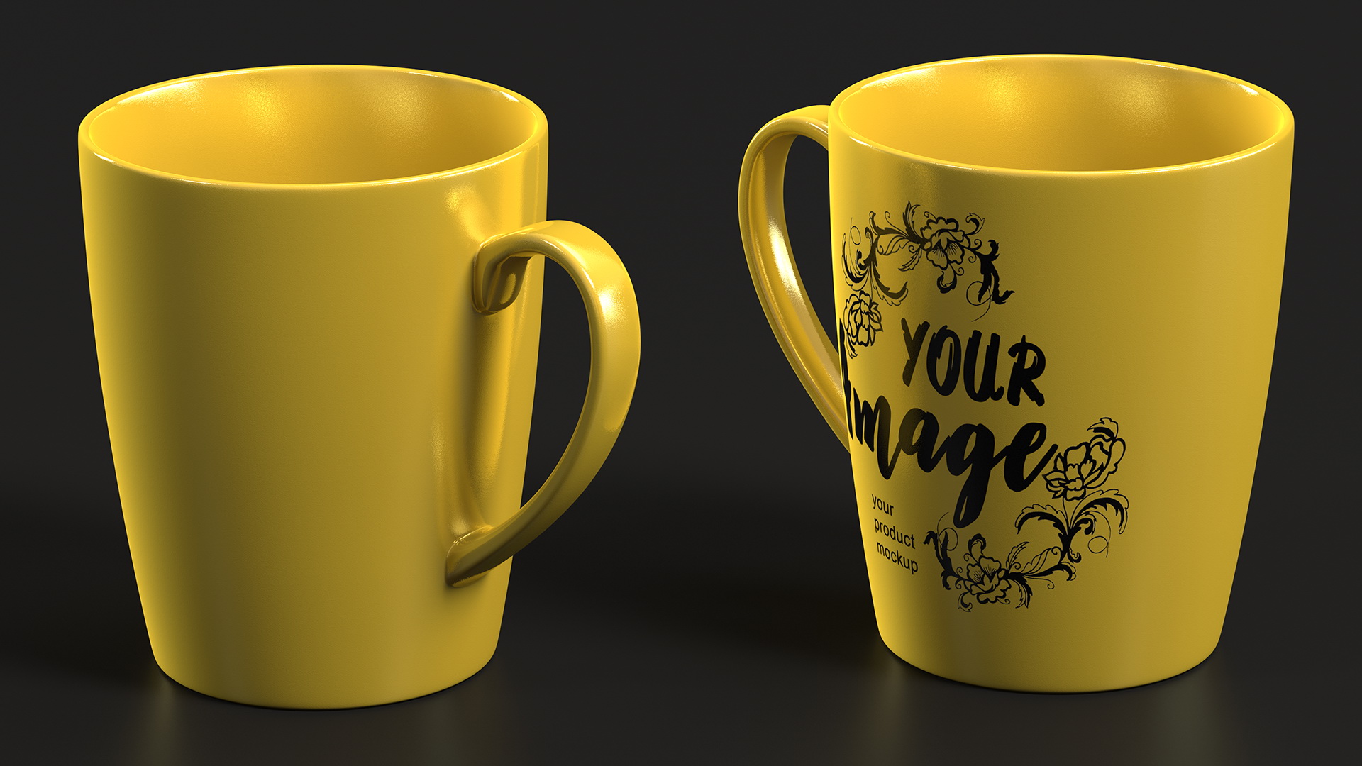 3D Mockup Ceramic Mug Gold model