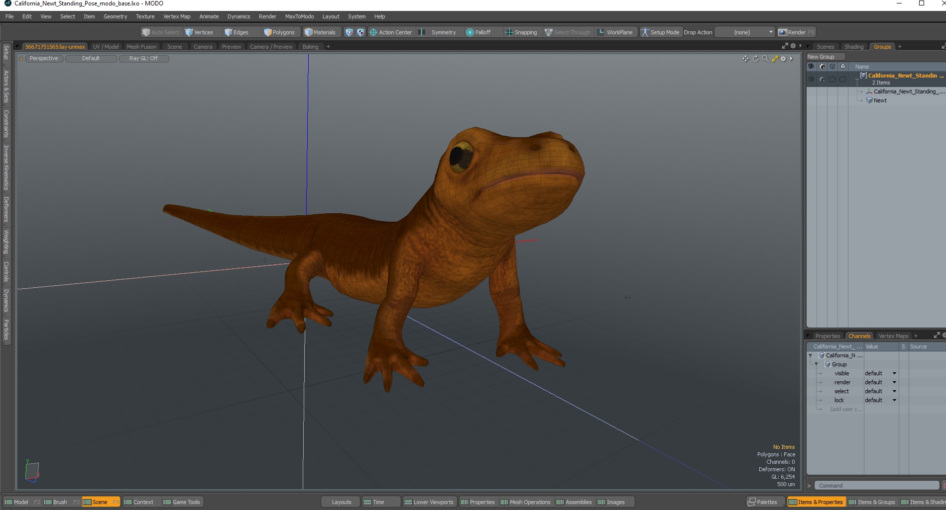 California Newt Standing Pose 3D model