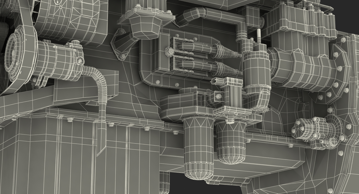 3D model Semi Truck Turbo Diesel Engine