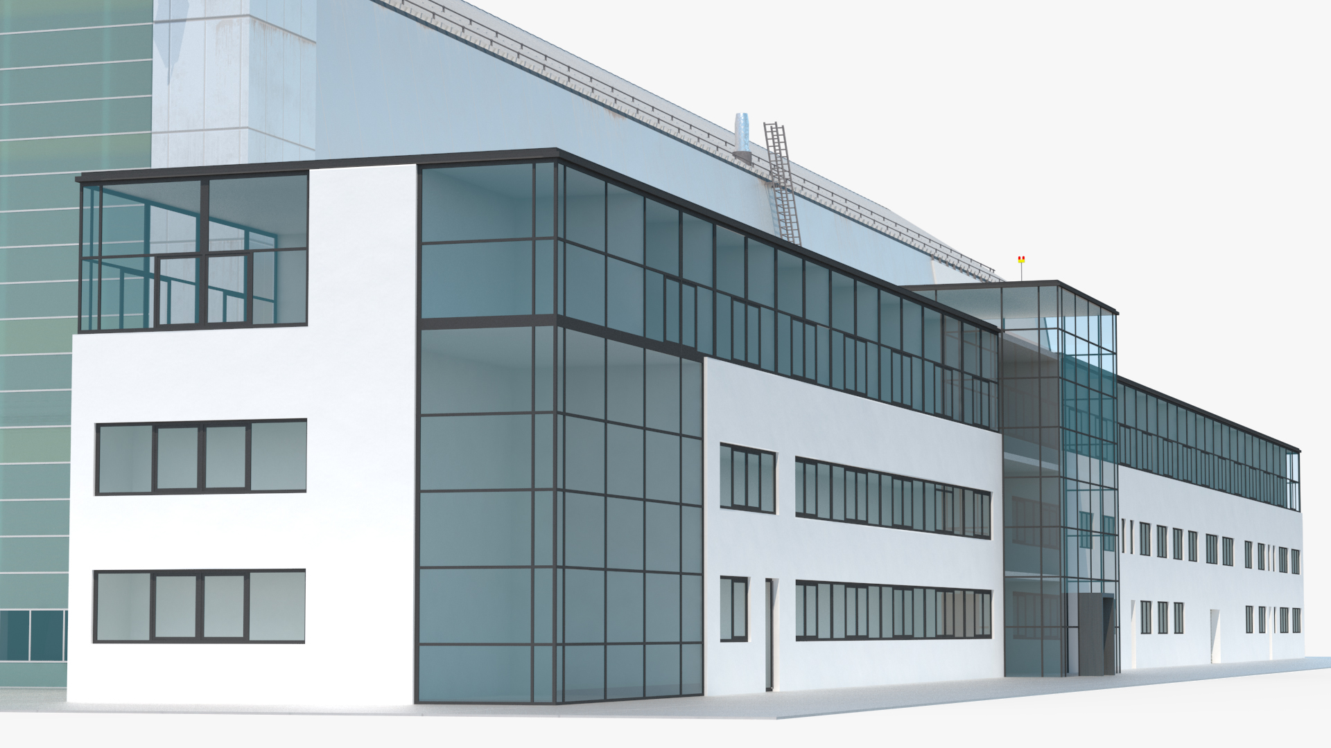 Airship Hangar with Blimp Rigged 3D