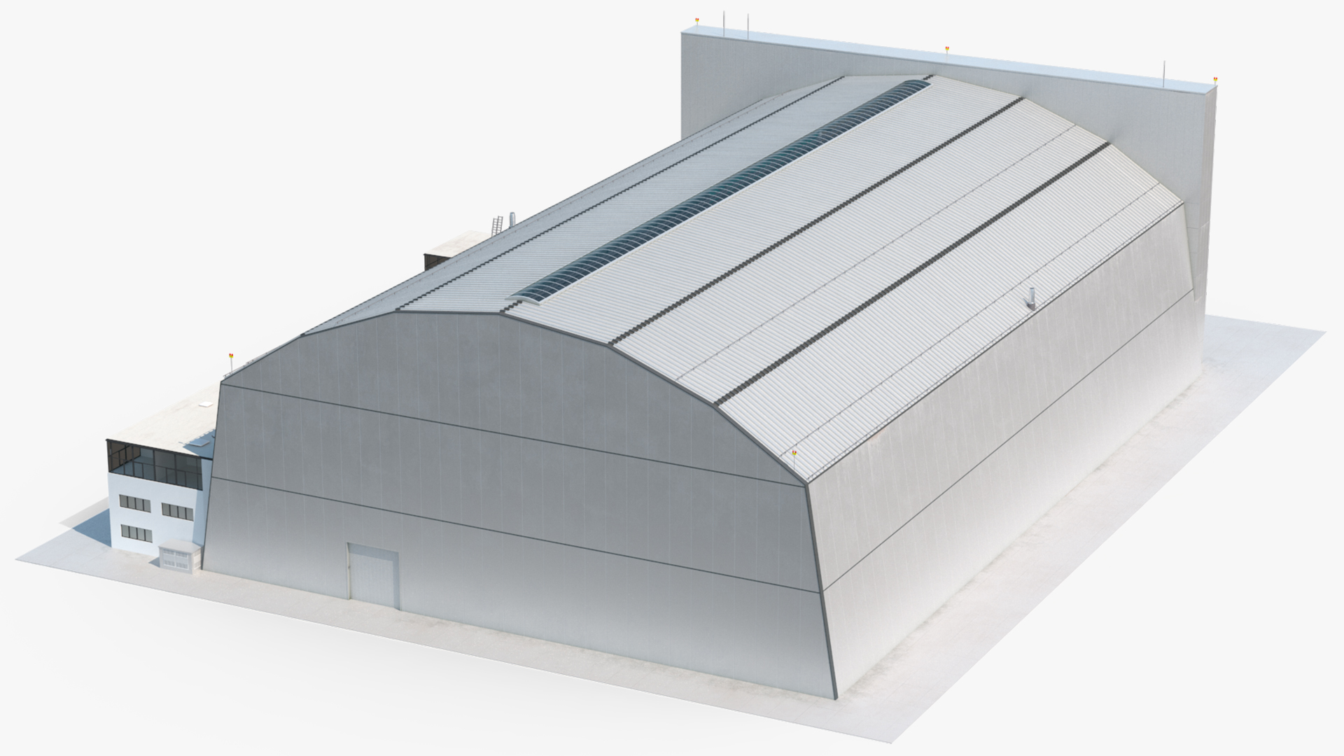 Airship Hangar with Blimp Rigged 3D