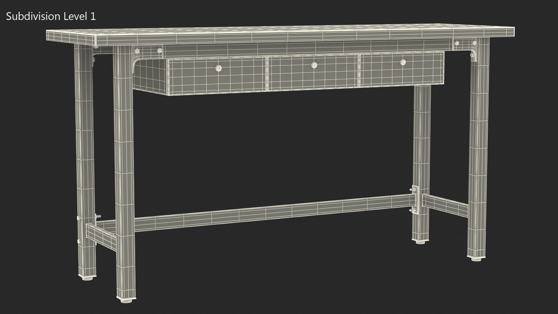 3 Drawer Steel Garage Bench Grey 3D