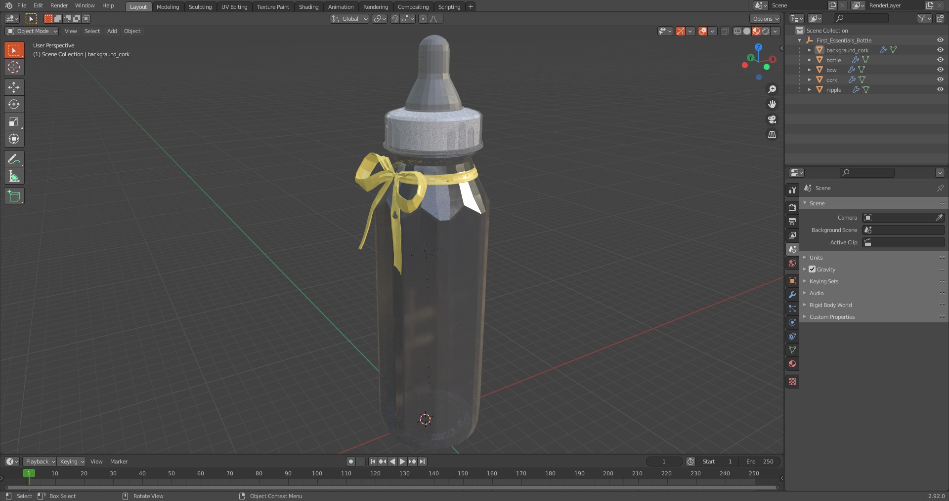 3D First Essentials Bottle model