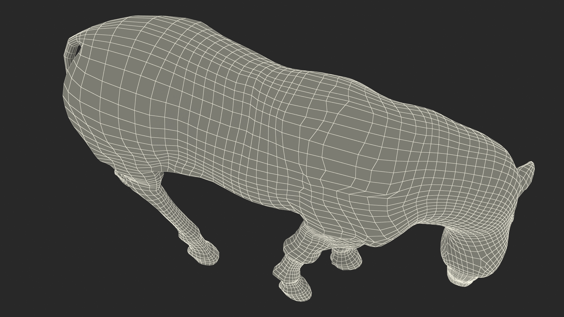 White Shetland Pony in Grazing Pose Fur 3D model