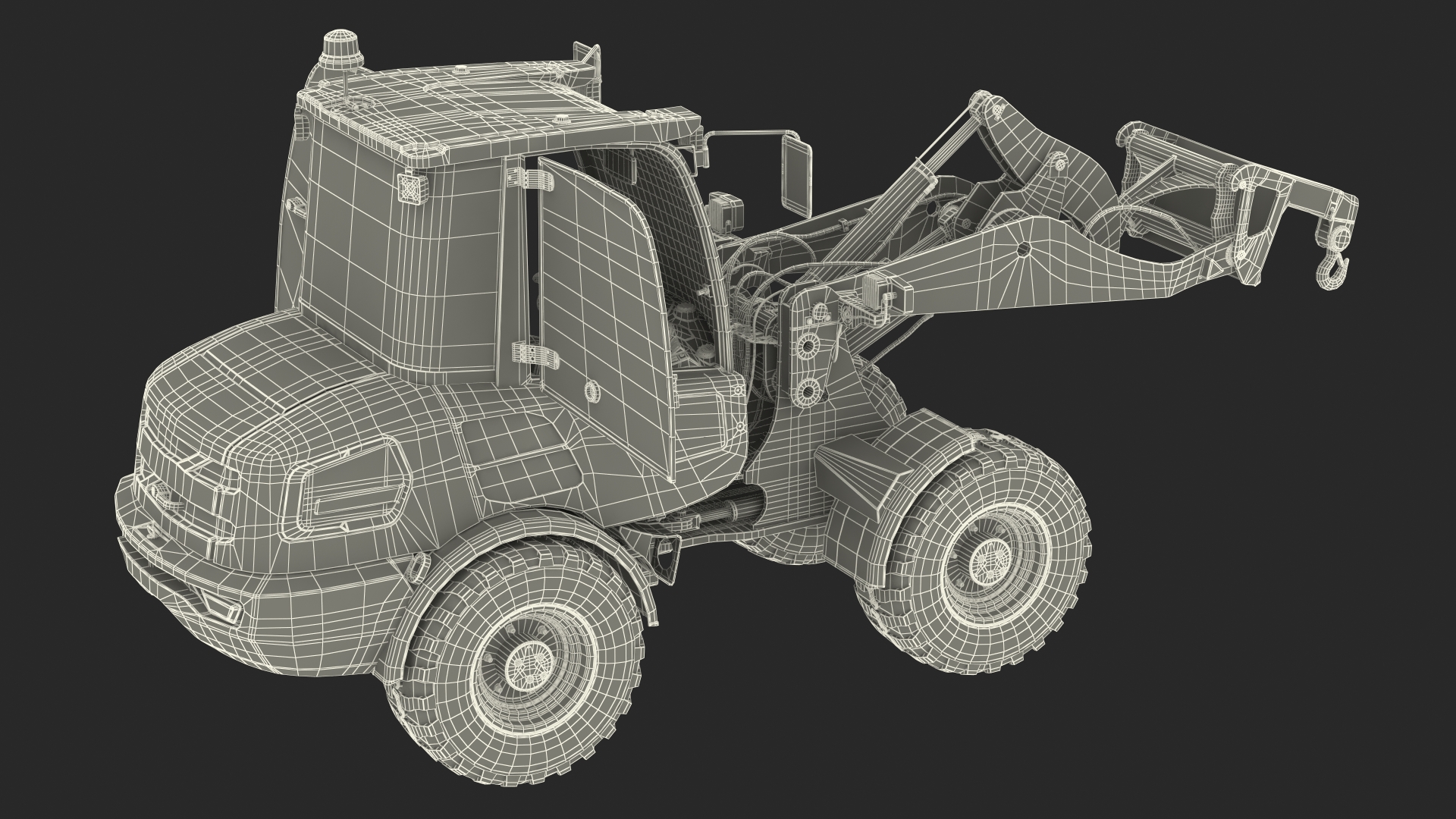Electric Loader with Material Handling Arm Rigged 3D model