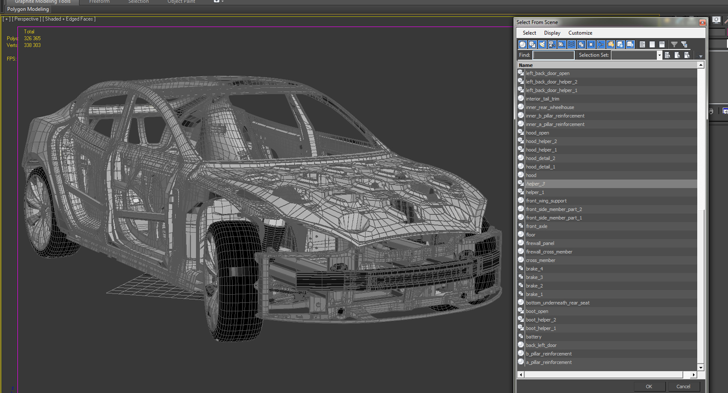 3D Tesla Model S Frame and Chassis