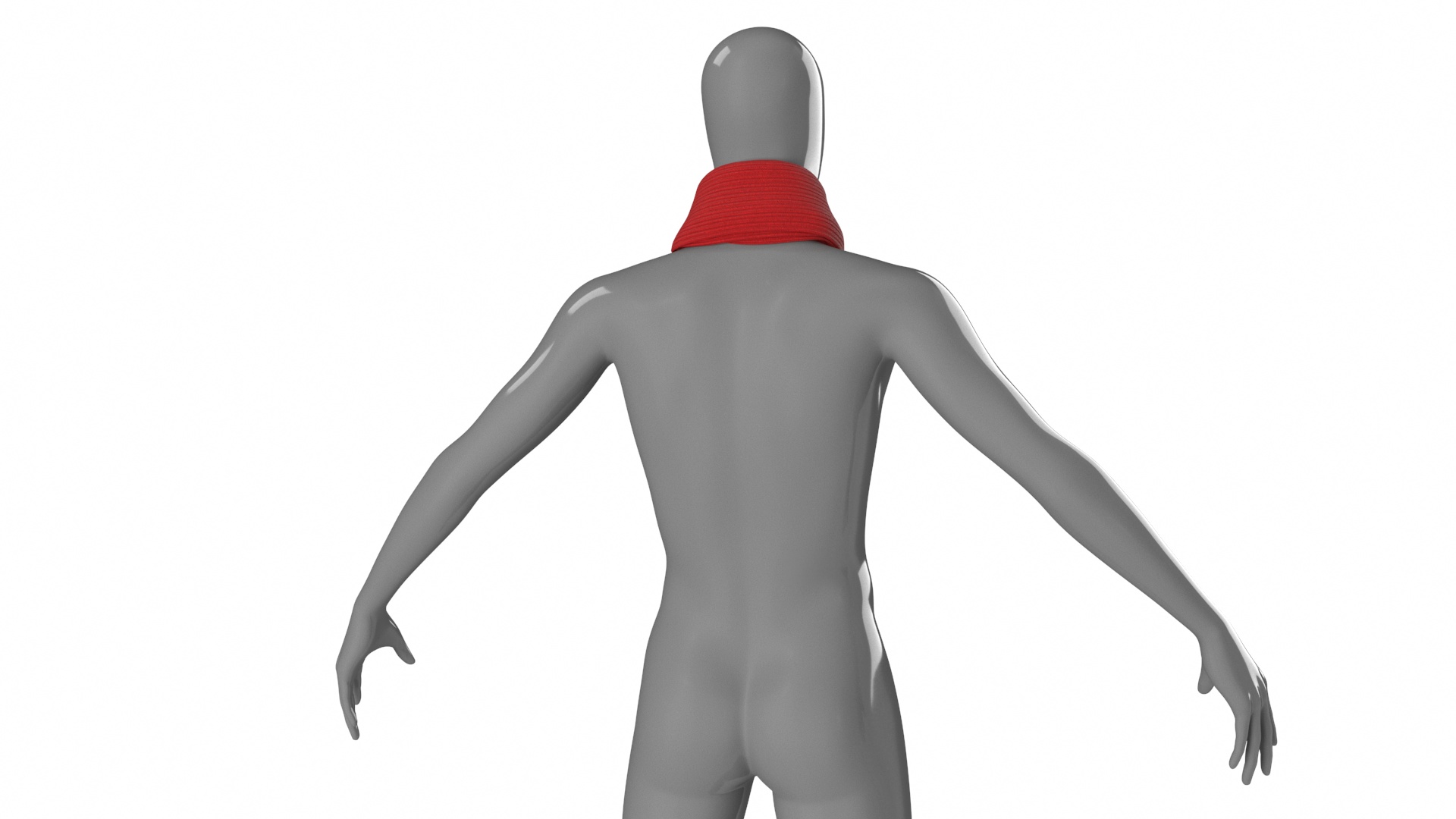3D model Red Slip Knot Style Scarf